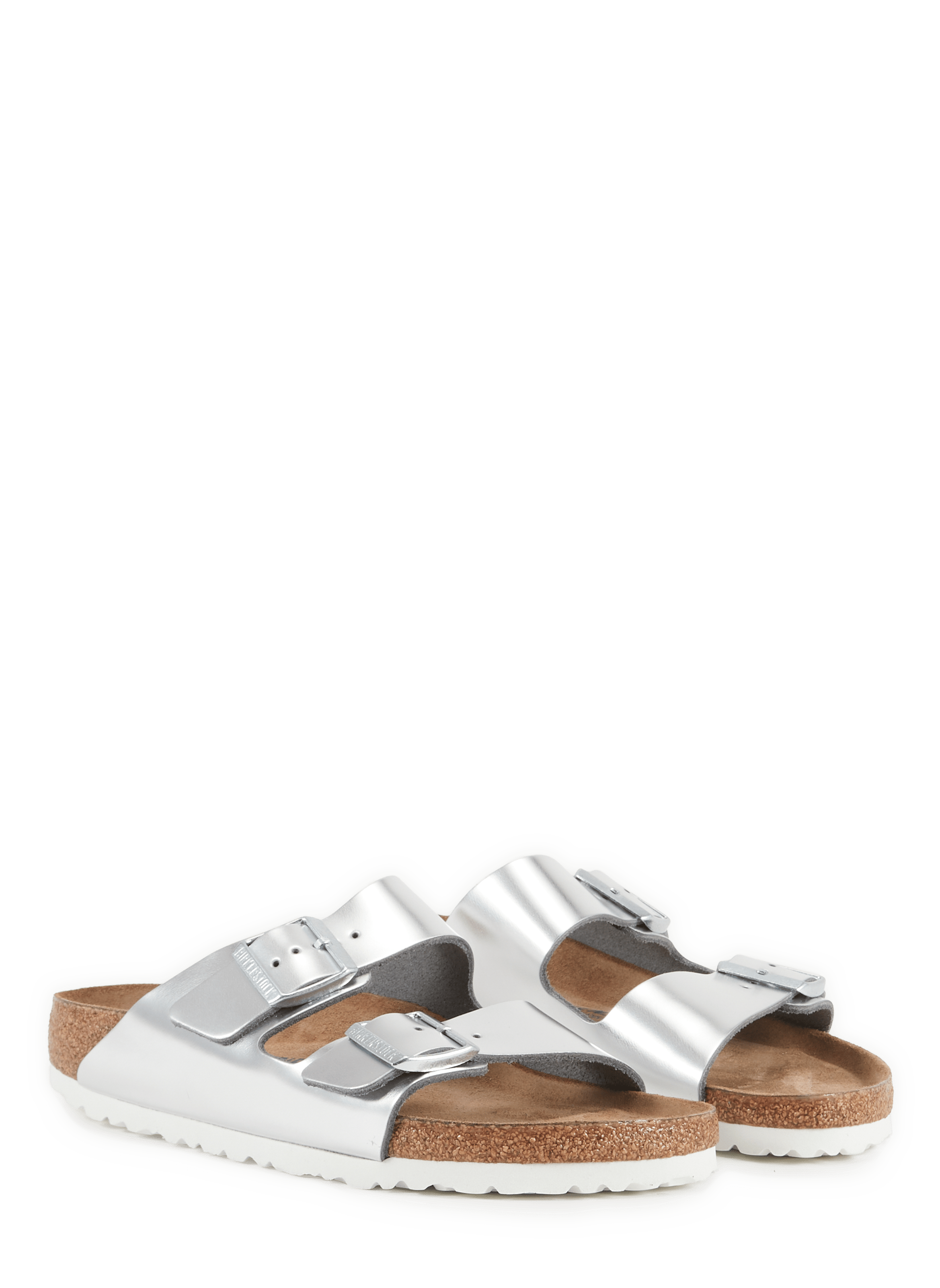 Sandales brillantes Arizona en cuir BIRKENSTOCK Argent