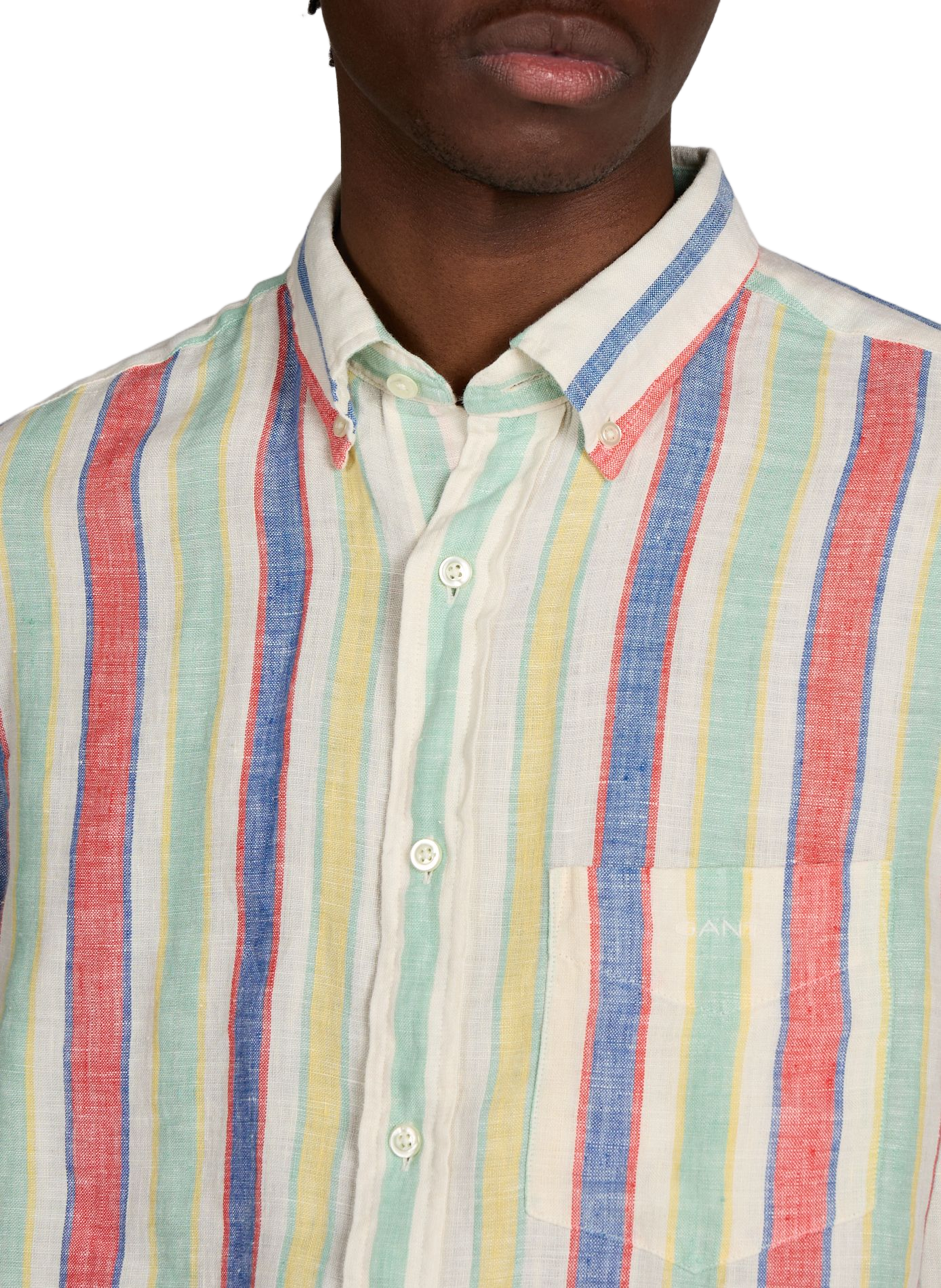 Chemise droite rayée en lin GANT Multicolore