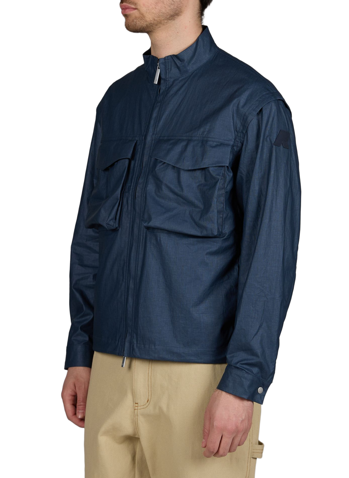 Lightweight jacket in linen and silk K-WAY Blue
