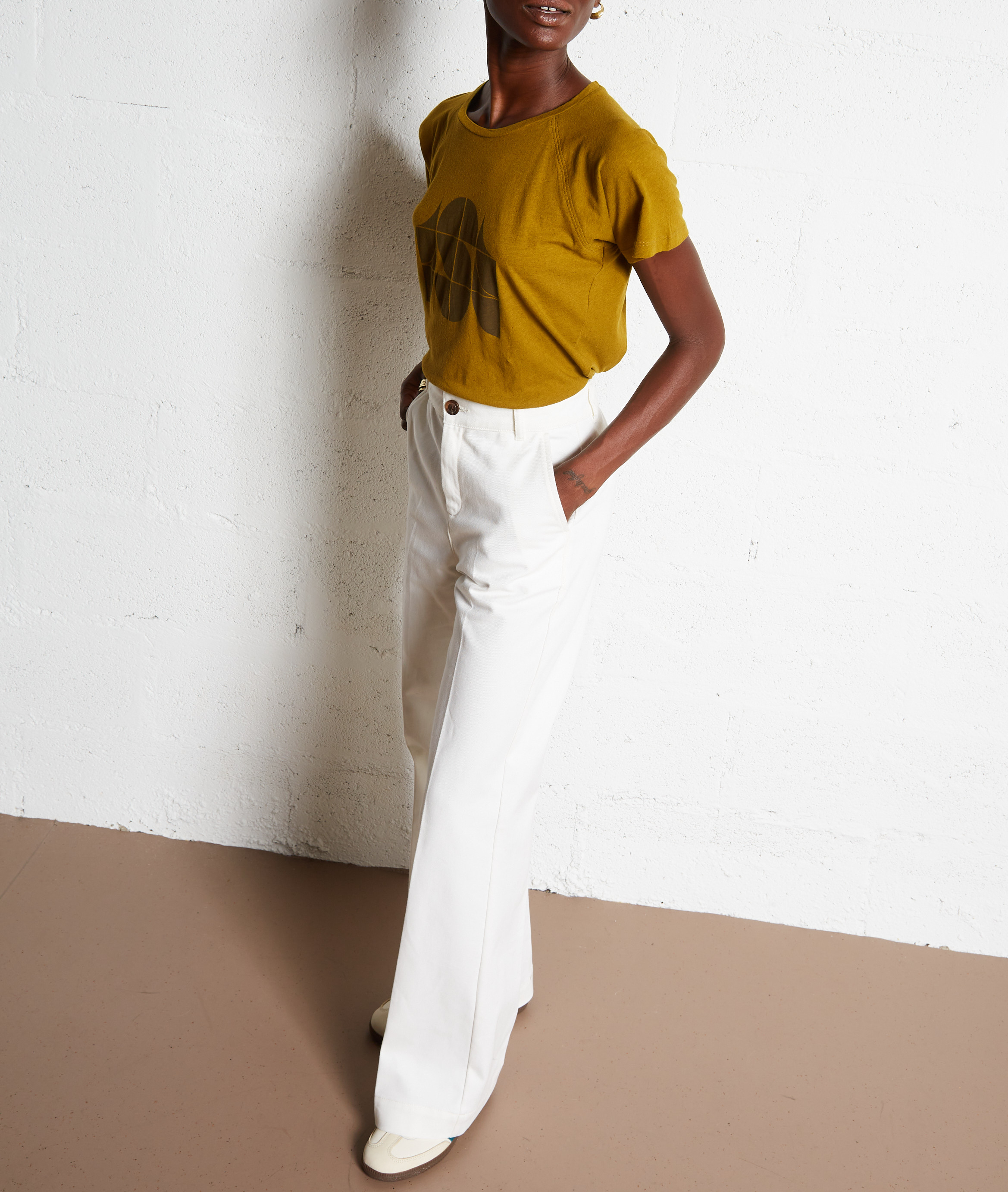Jean large en coton california SOEUR Blanc