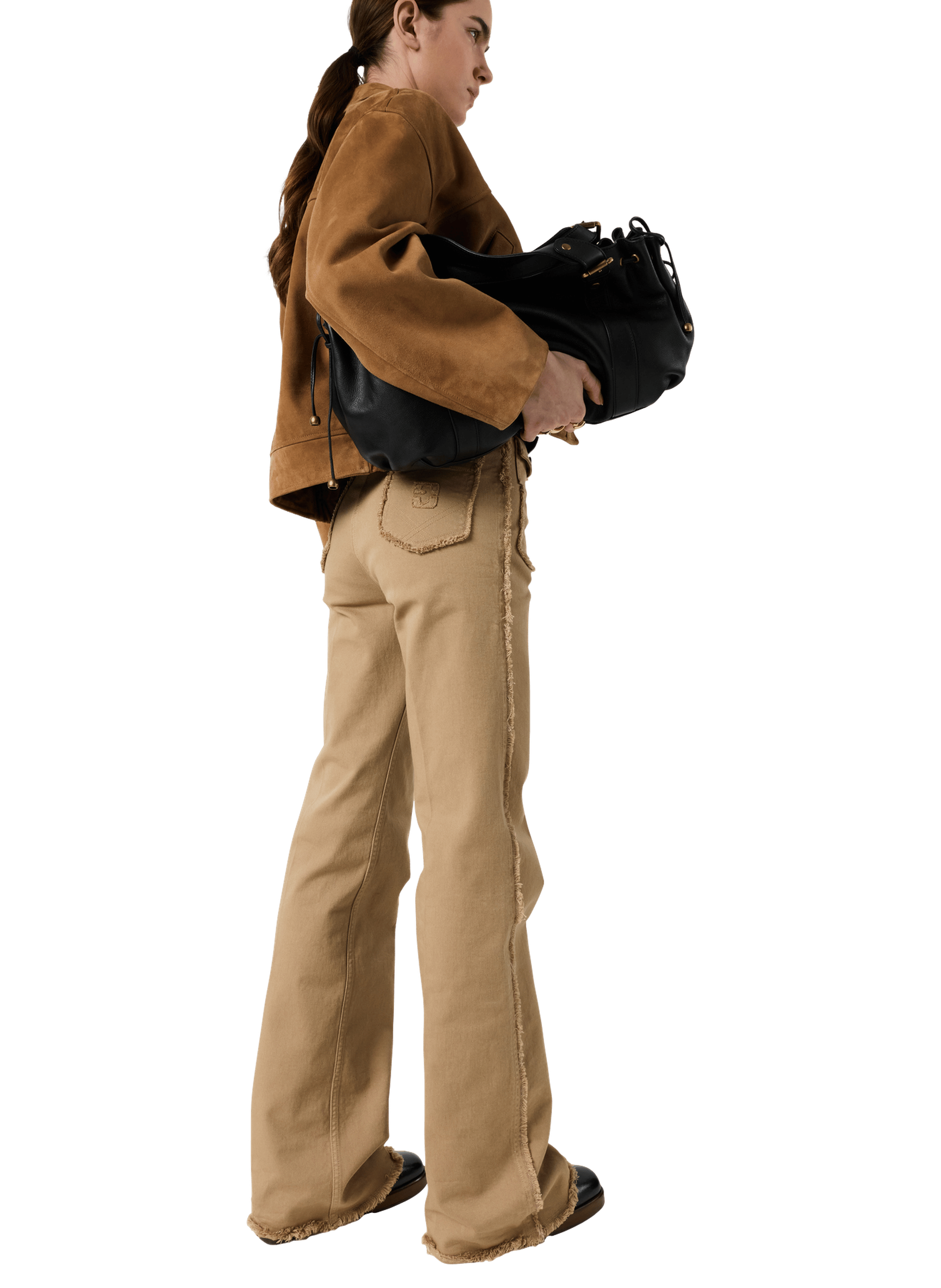 Jean flare à franges - anna GERARD DAREL Beige