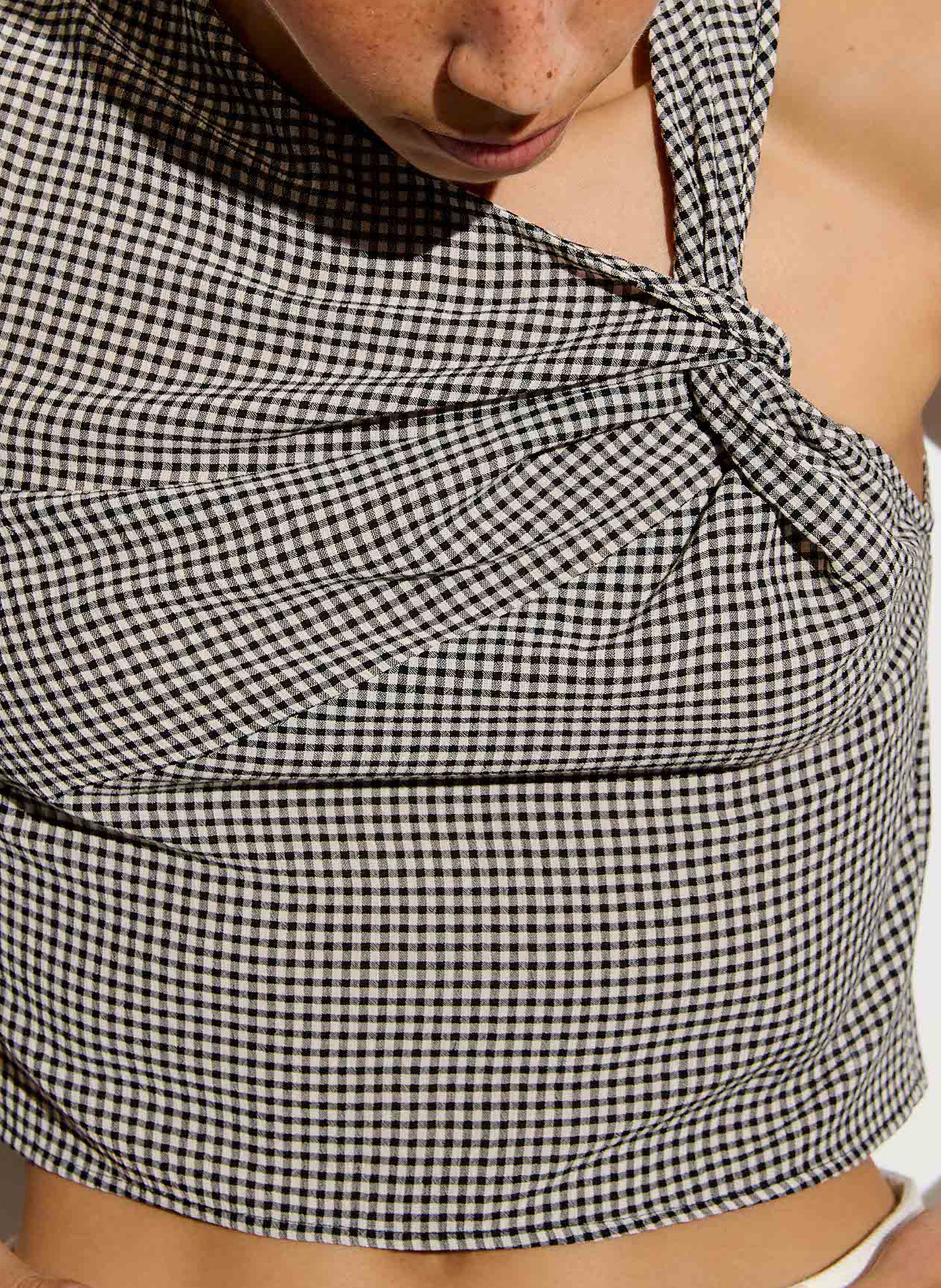 Top droit col asymétrique imprimé luma SESSUN Gris