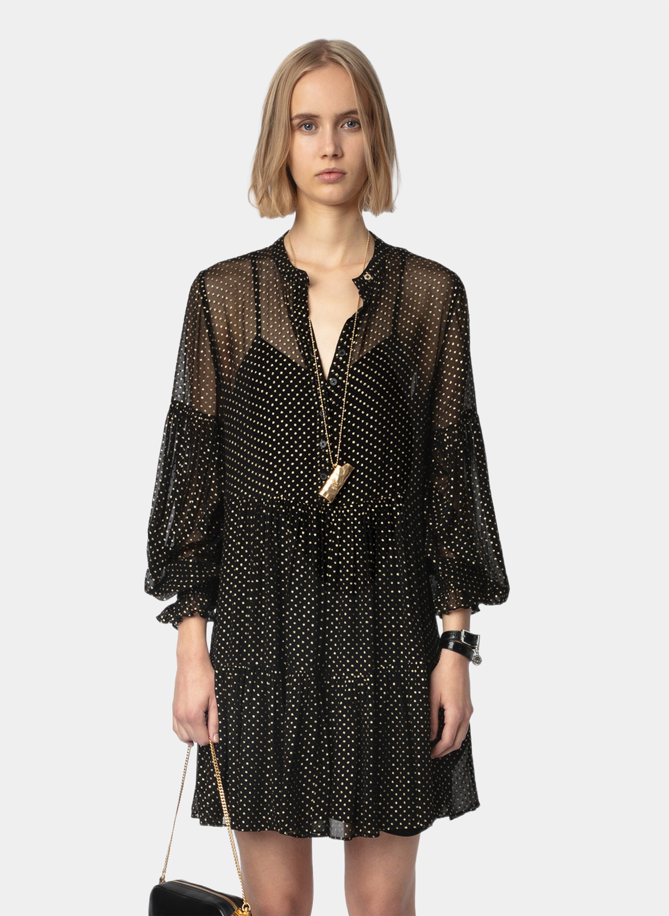 Kurzes transparentes Kleid "Randy" ZADIG&VOLTAIRE Schwarz
