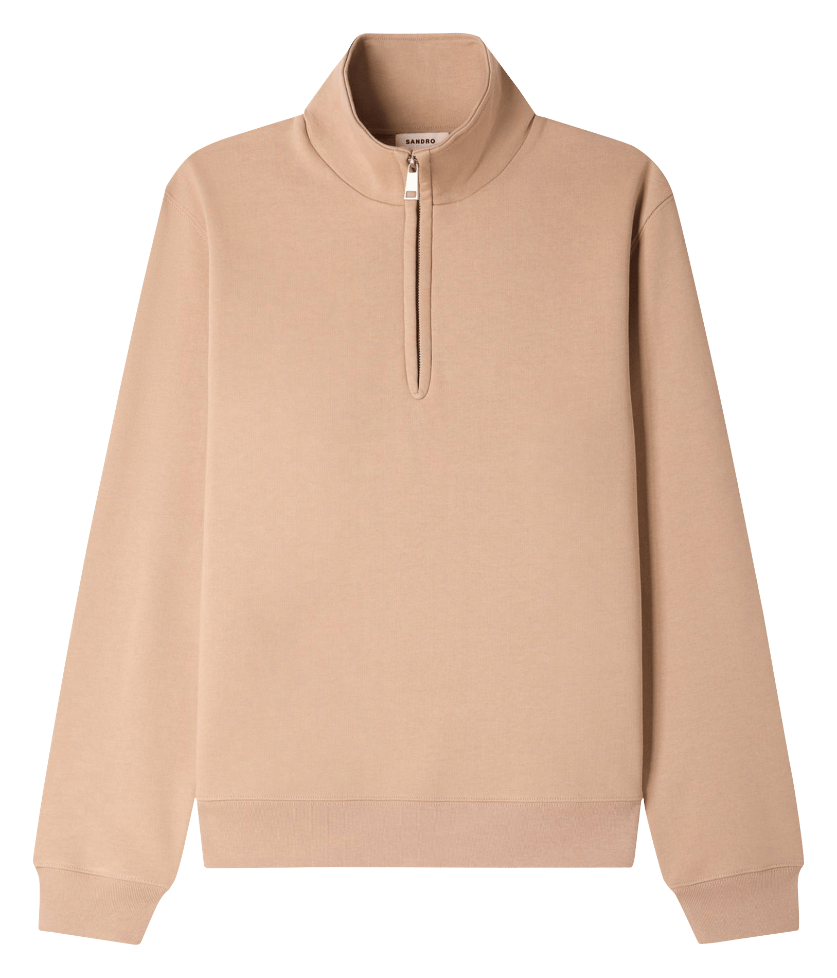 Sweat droit col montant en coton SANDRO Marron