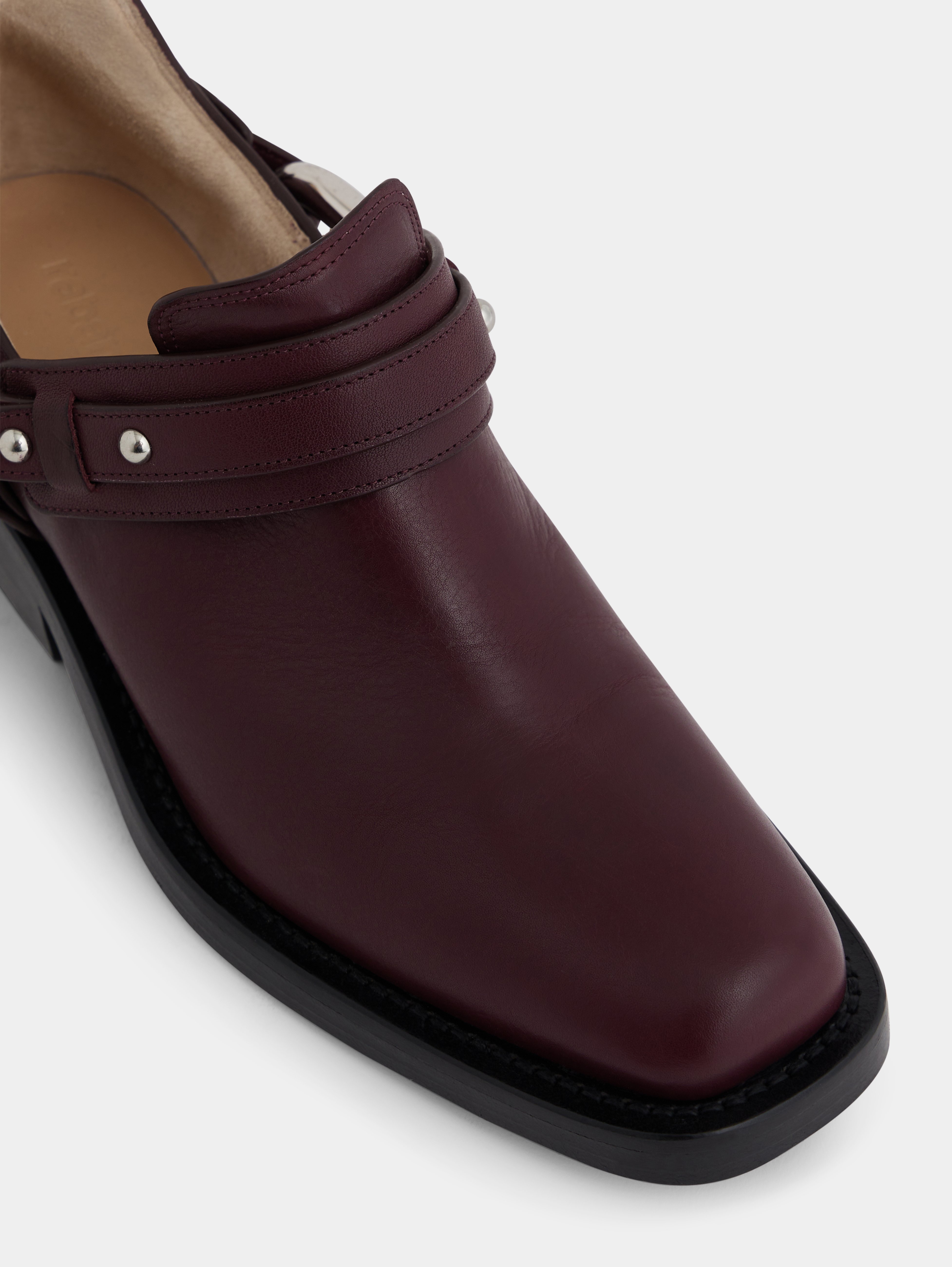 Bottines biker en cuir RABANNE Rouge