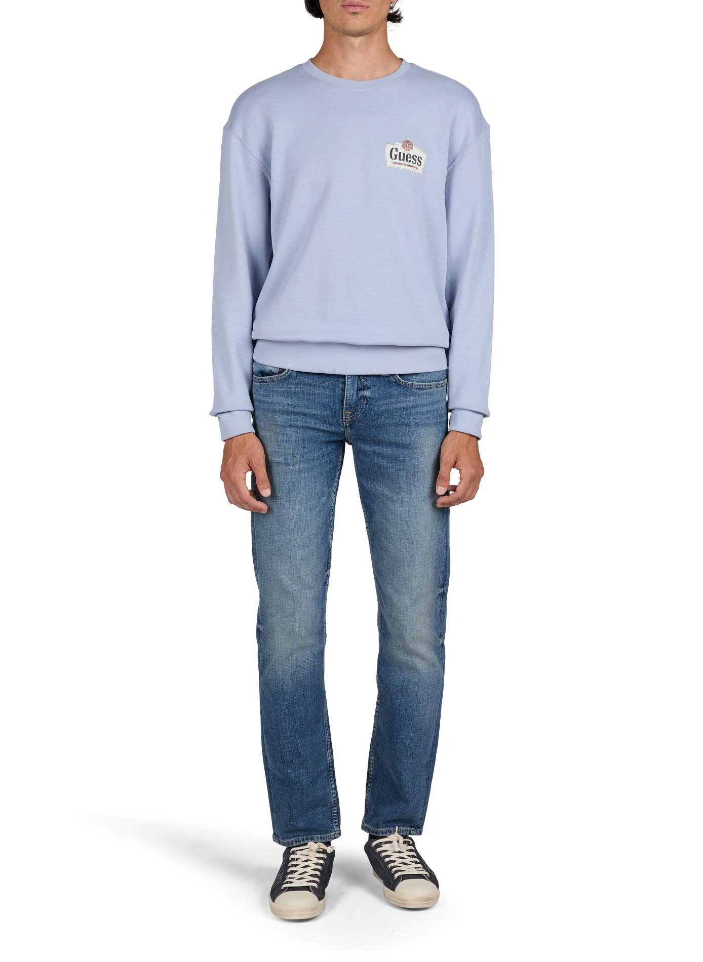 Gerader Baumwoll-Sweater GUESS Violett