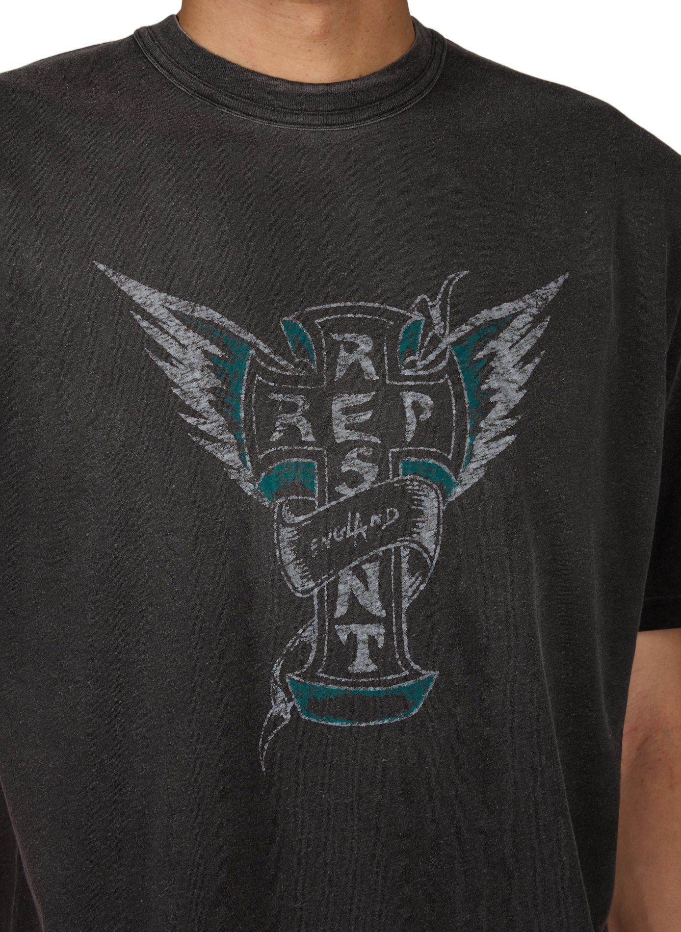 Cotton-blend round-neck T-shirt REPRESENT Black