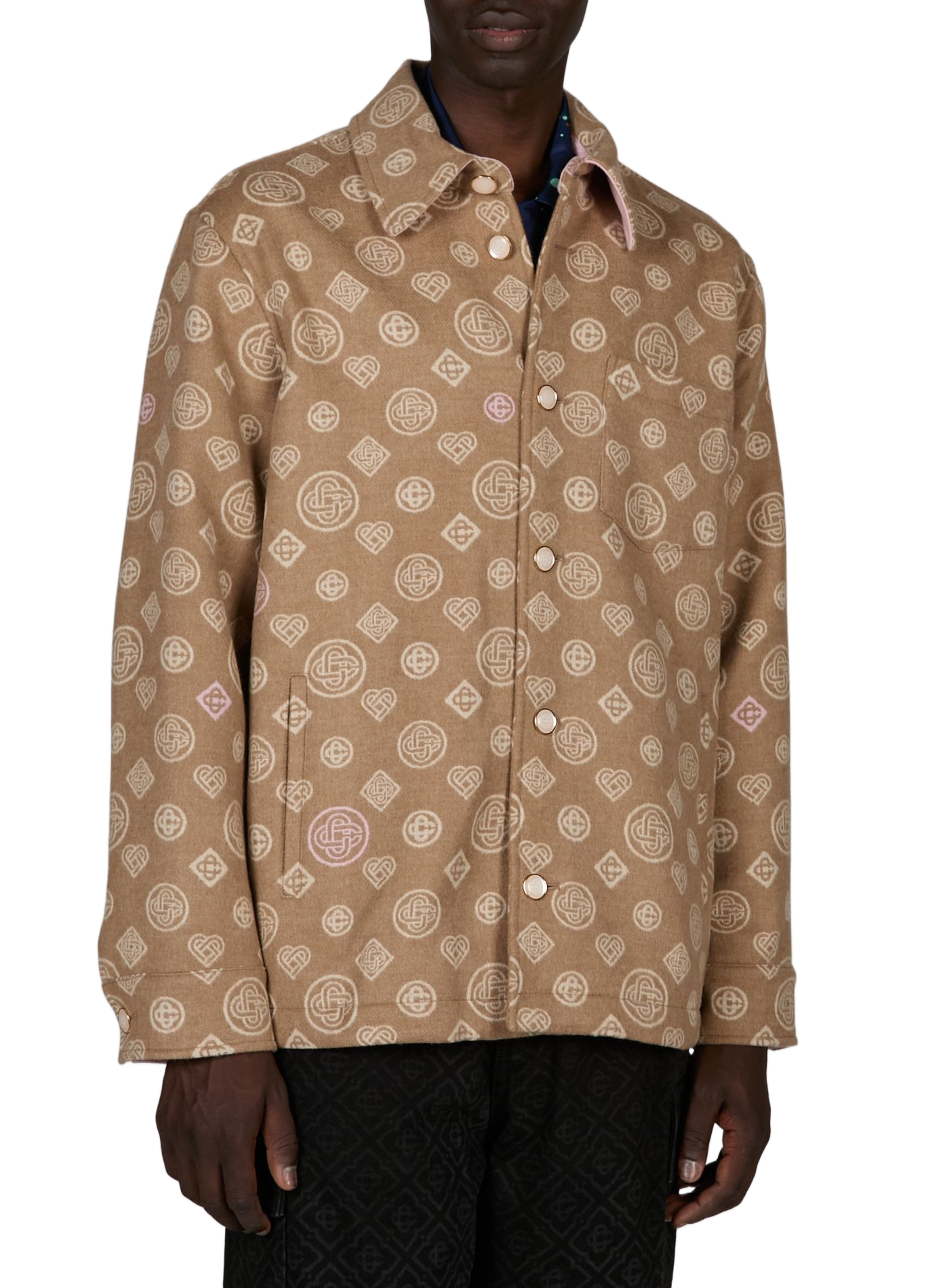 Virgin wool monogram overshirt CASABLANCA PARIS Beige