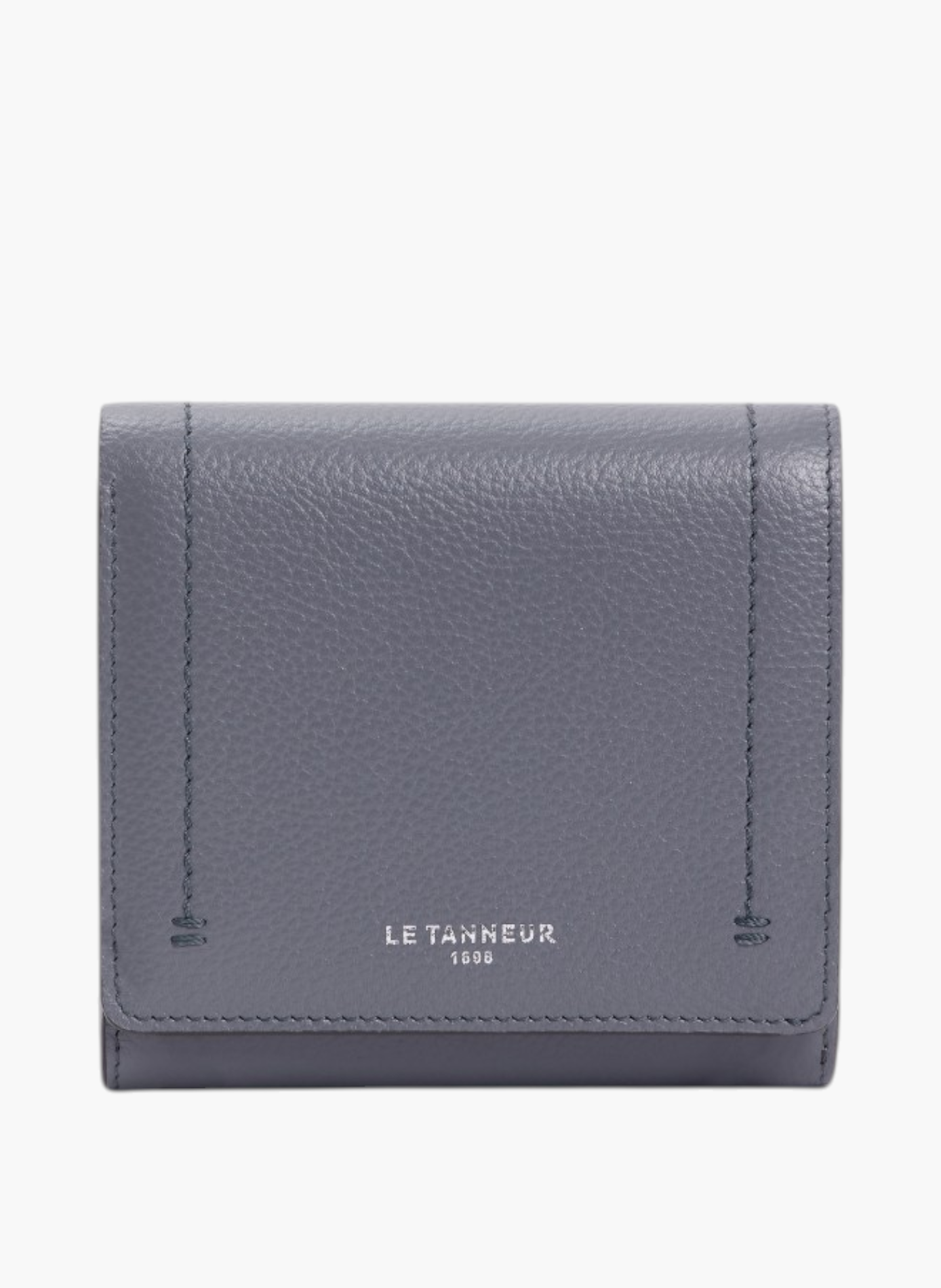 Petit portefeuille à rabat louison en cuir grainé LE TANNEUR Bleu