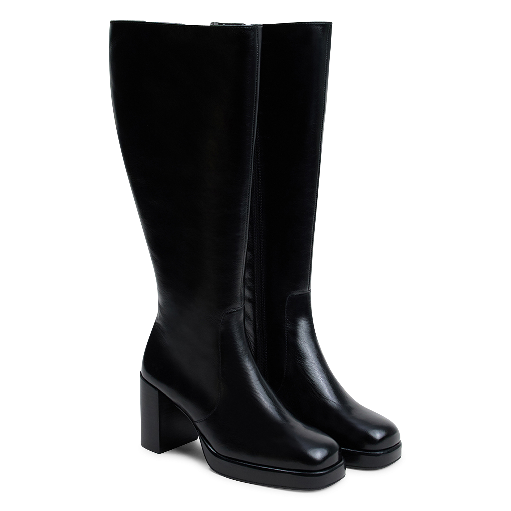 Bottes hautes en cuir à talons bam l JONAK Noir