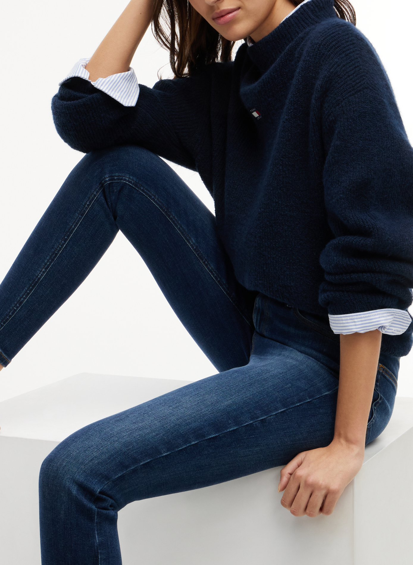 High-waisted slim-fit jeans TOMMY HILFIGER Blue