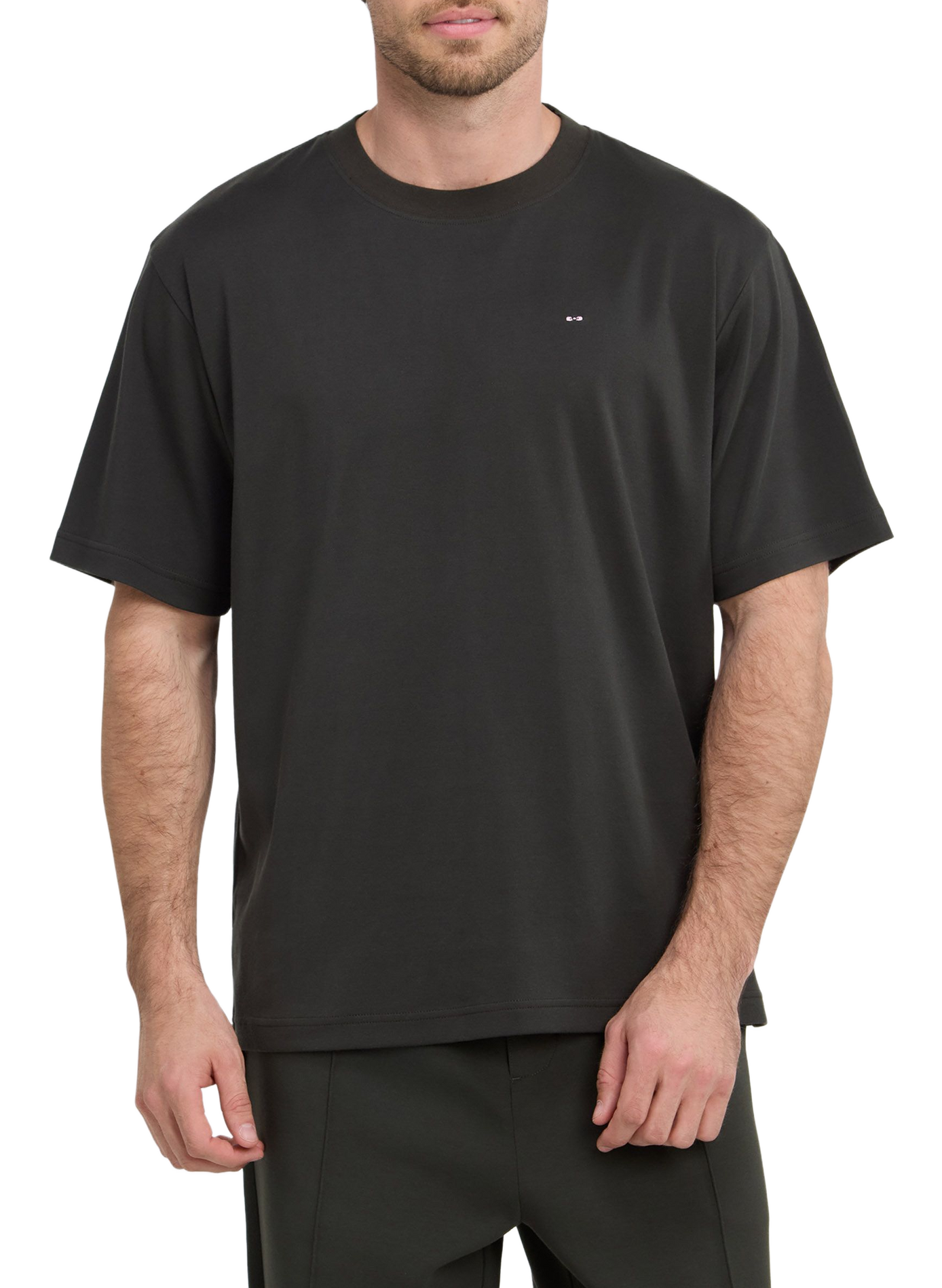 Tee-shirt col rond en coton EDEN PARK Khaki