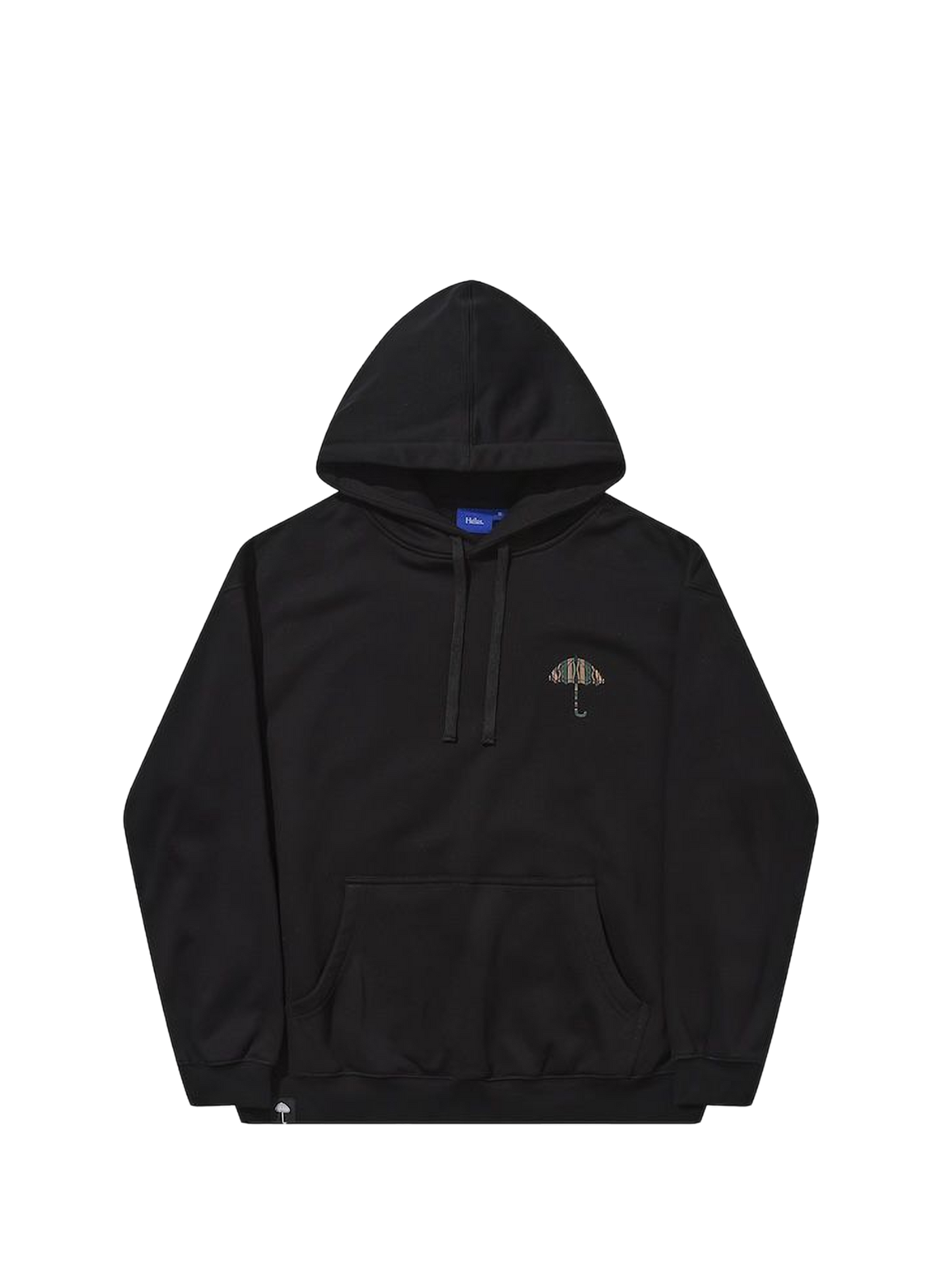 Gerader einfarbiger Kapuzen-Hoodie HELAS CAPS Schwarz