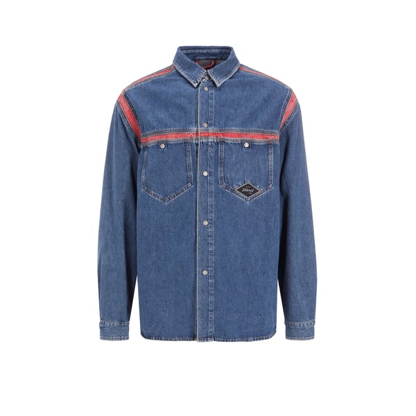 Chemise en jean bi-matière