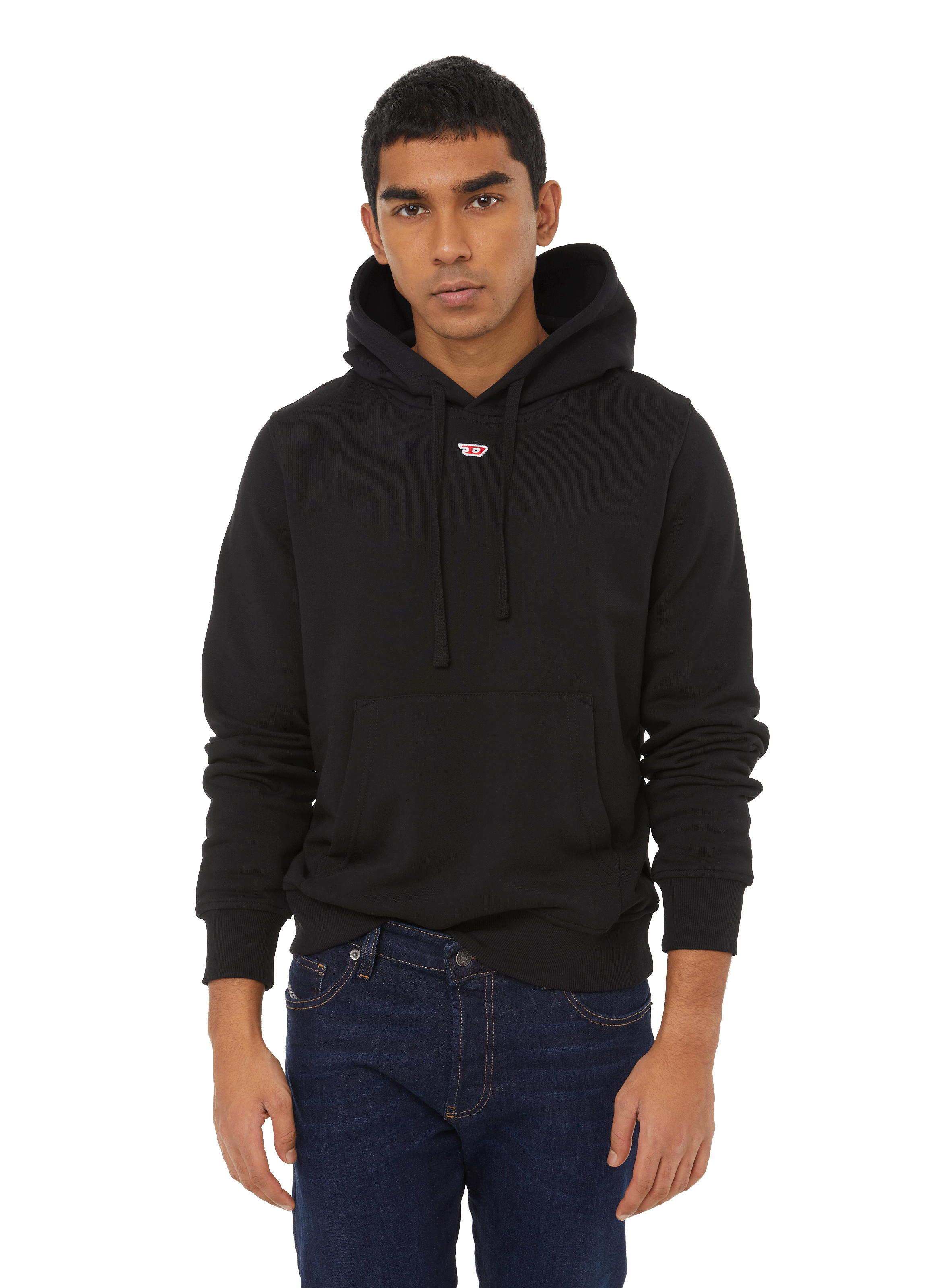 COTTON HOODIE WITH MONOGRAM PATCH - DIESEL for MEN | Printemps.com