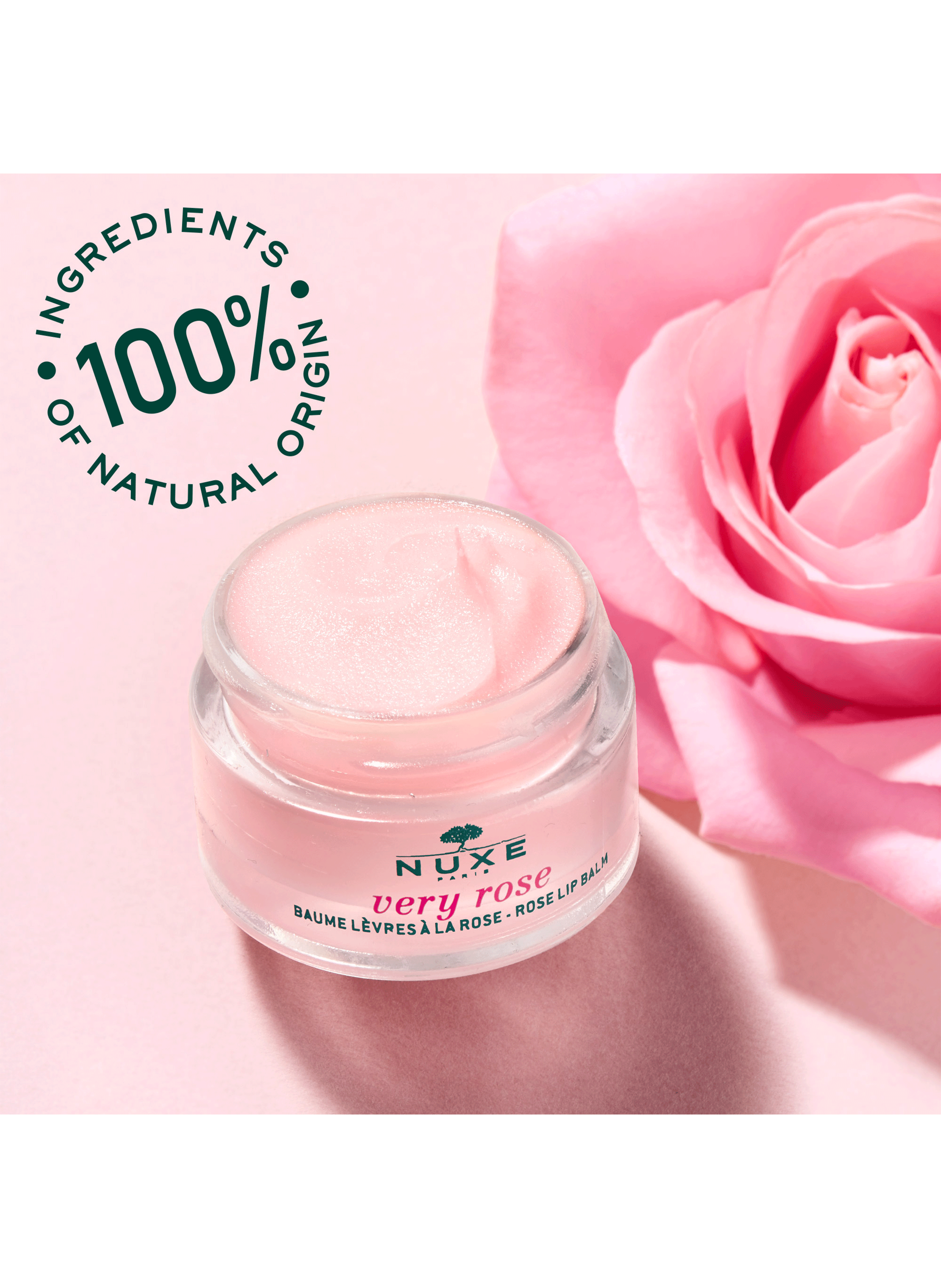 Baume hydratant lèvres à la rose - Hydratant &amp; Sublimateur - Very Rose NUXE No color