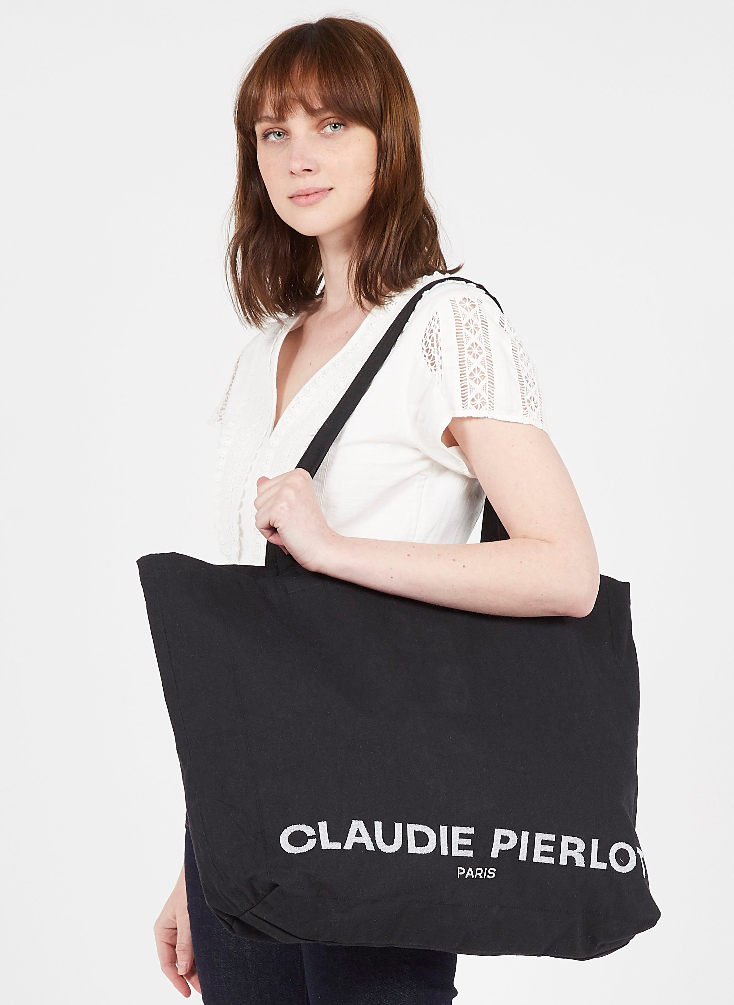 Sac cabas en coton recyclé CLAUDIE PIERLOT Noir