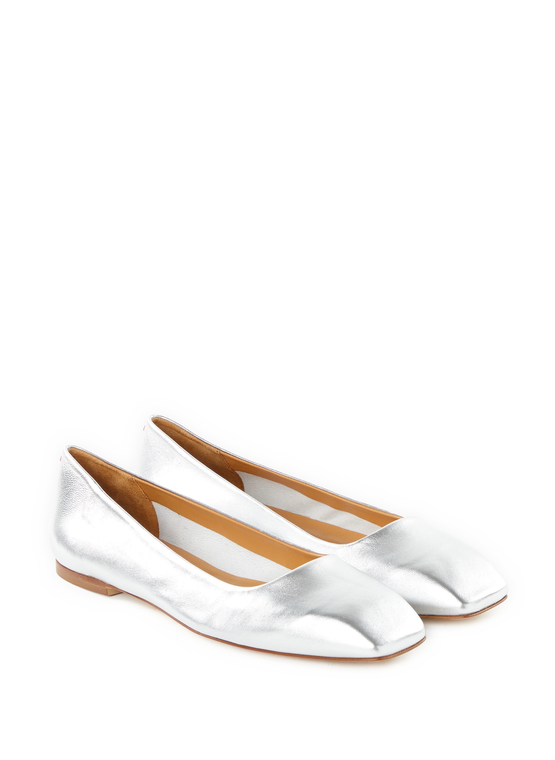 Ballerines satiné en cuir nappa  AEYDE Argent