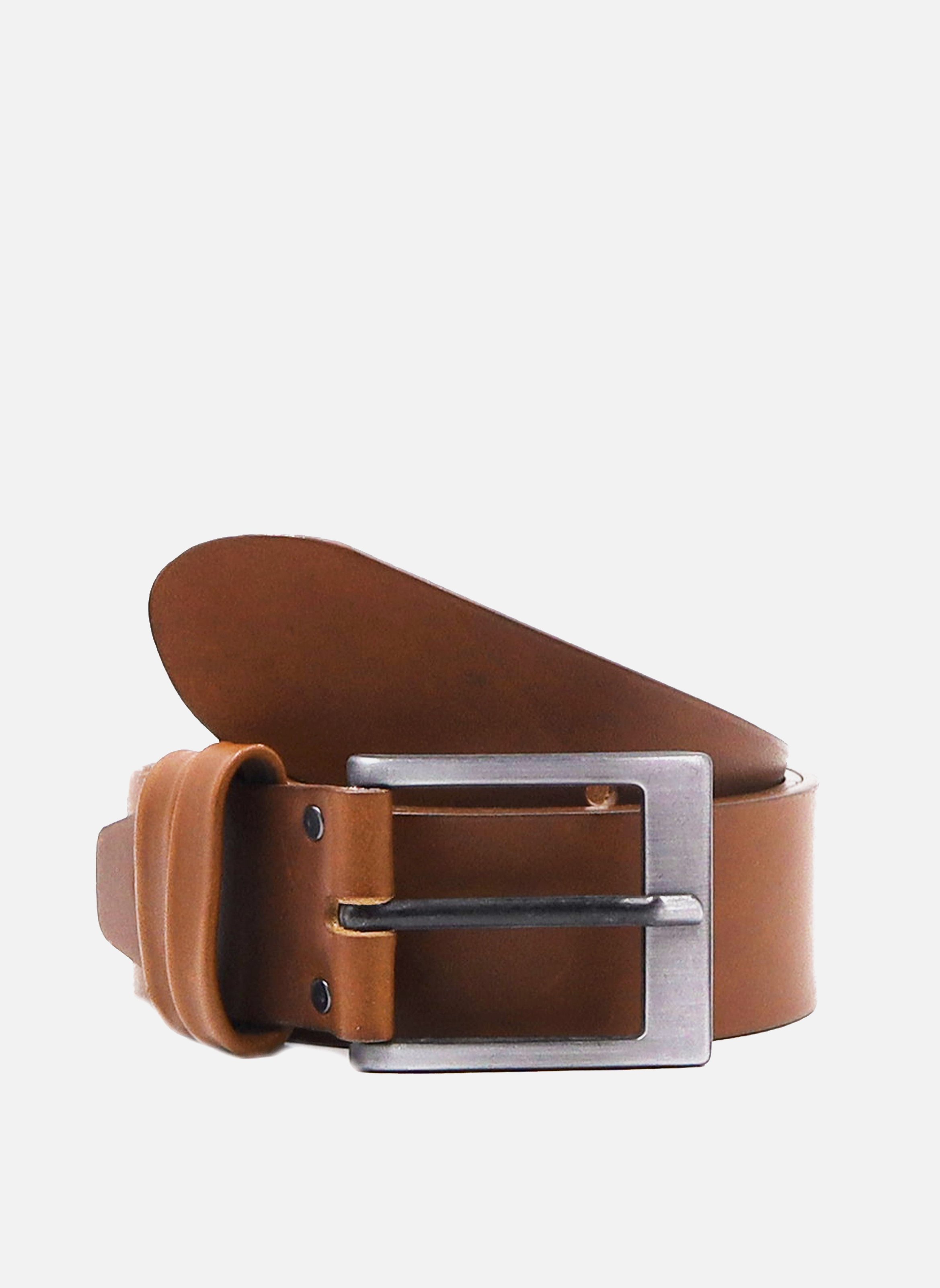 Ceinture casual cuir lisse JULES & JENN Marron