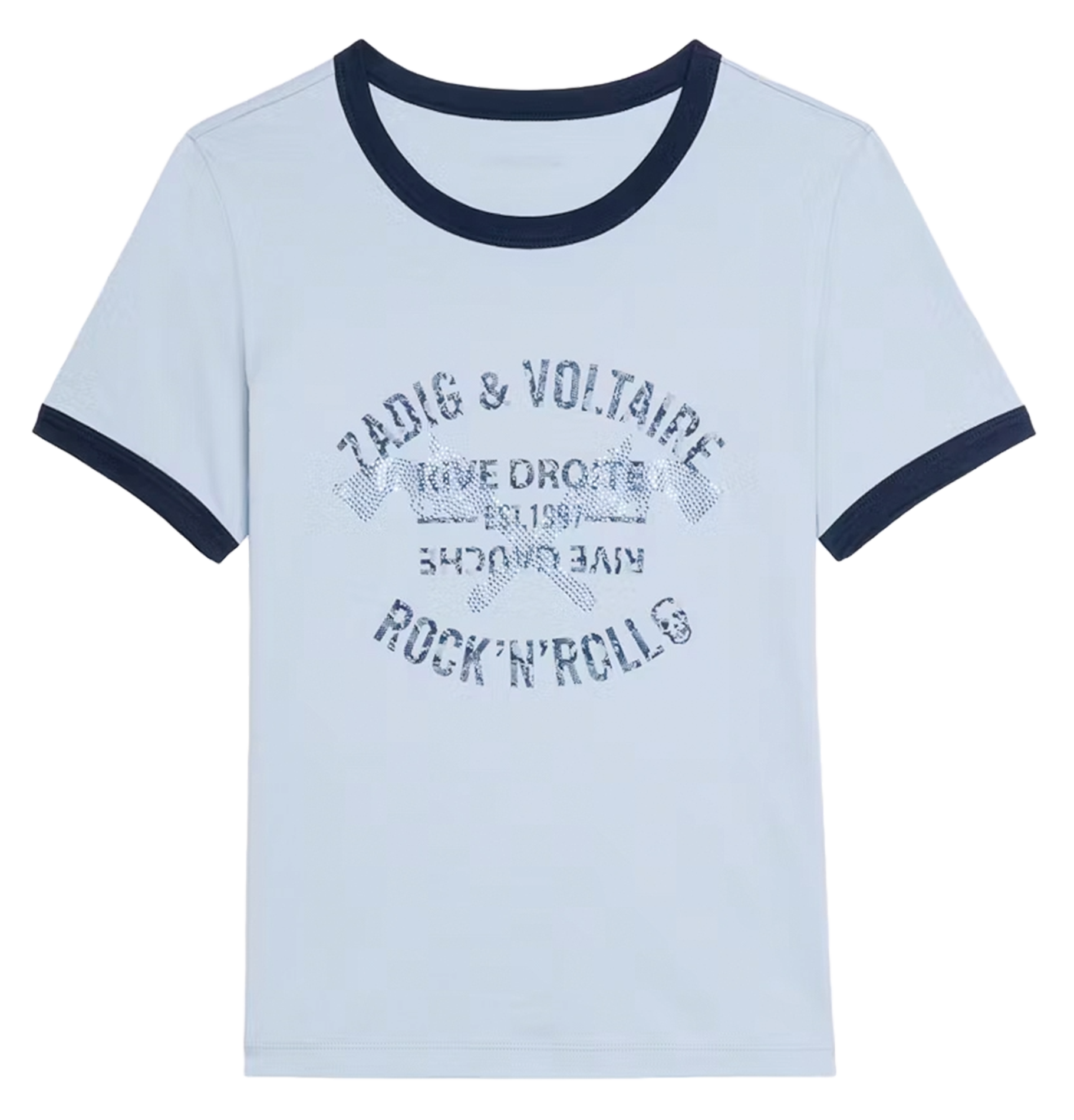 T-shirt manches courtes contrasté woos ZADIG&VOLTAIRE Bleu