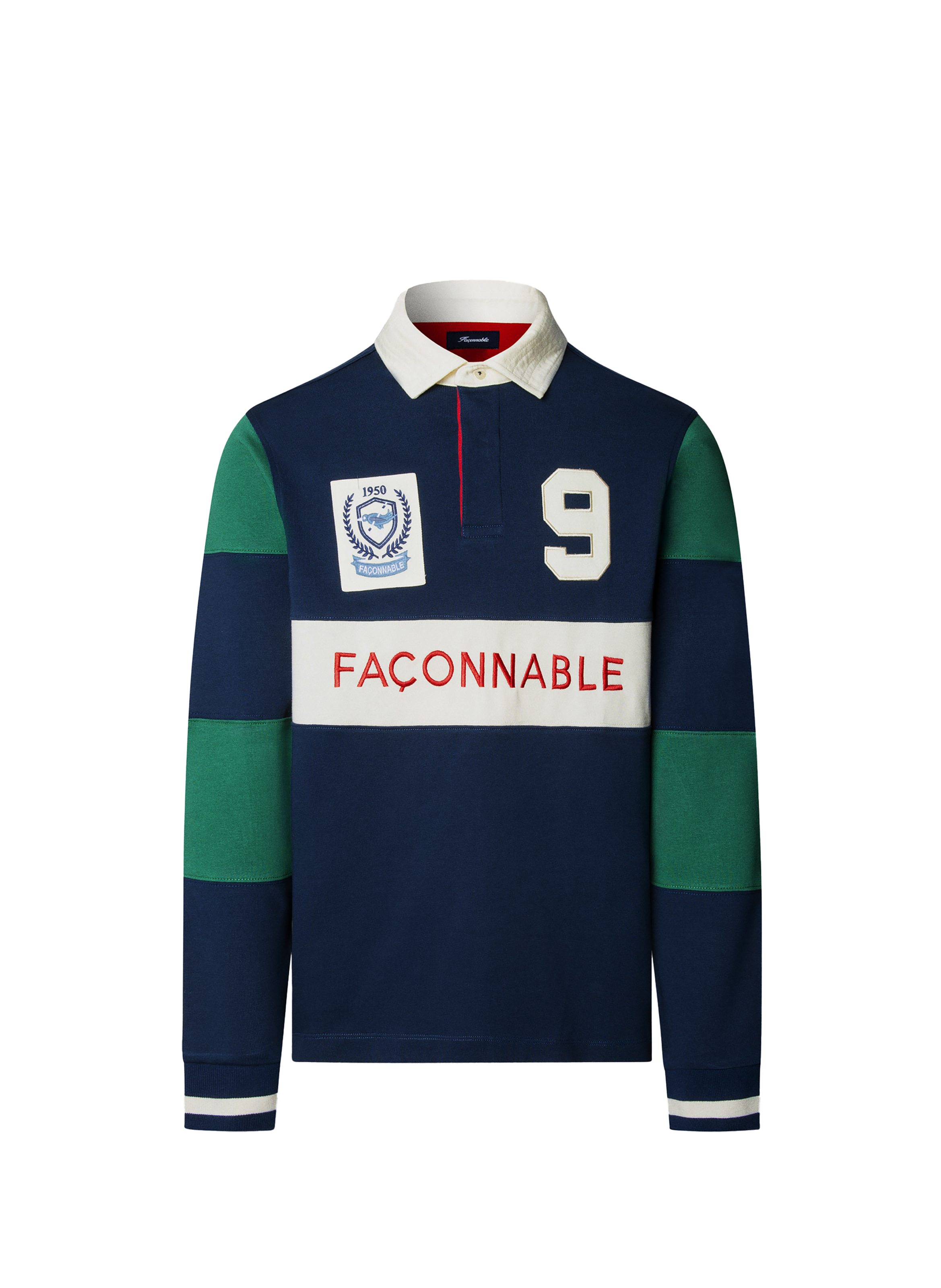 Polo manches longues en coton FACONNABLE Bleu