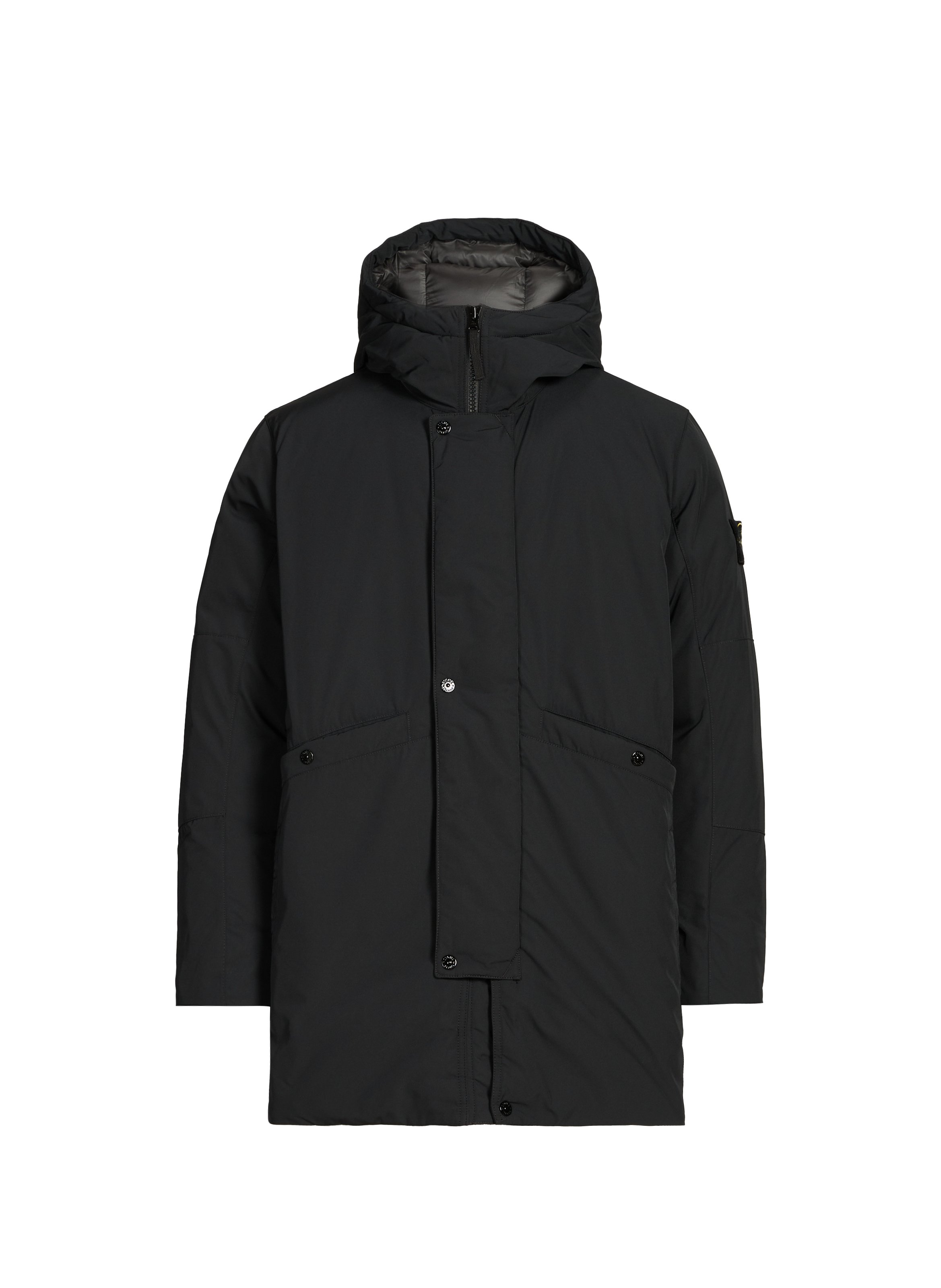Hooded coat  STONE ISLAND Black
