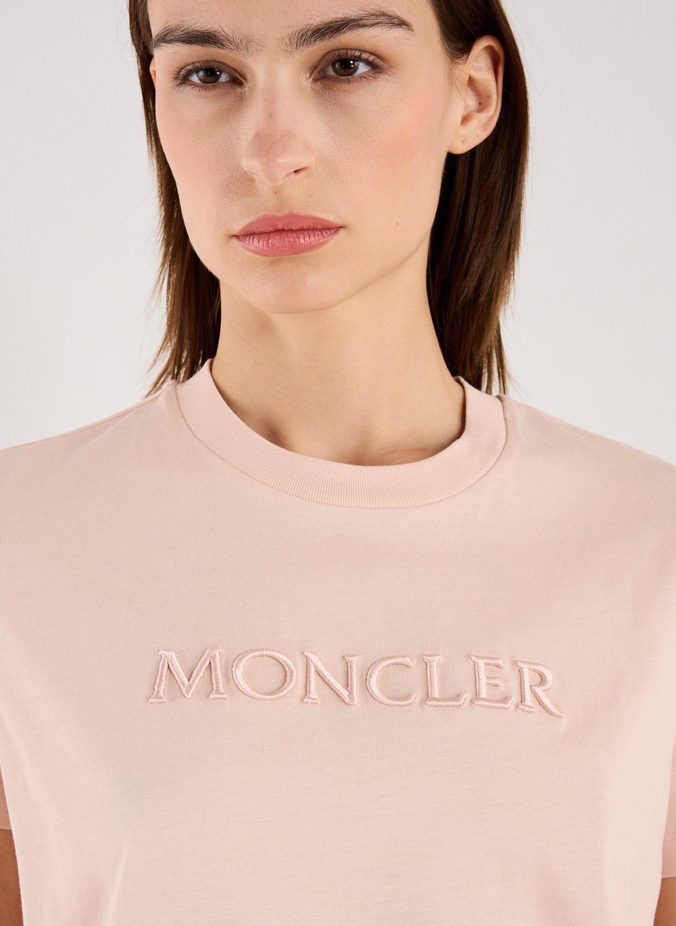 Cotton Logo T-shirt MONCLER Pink