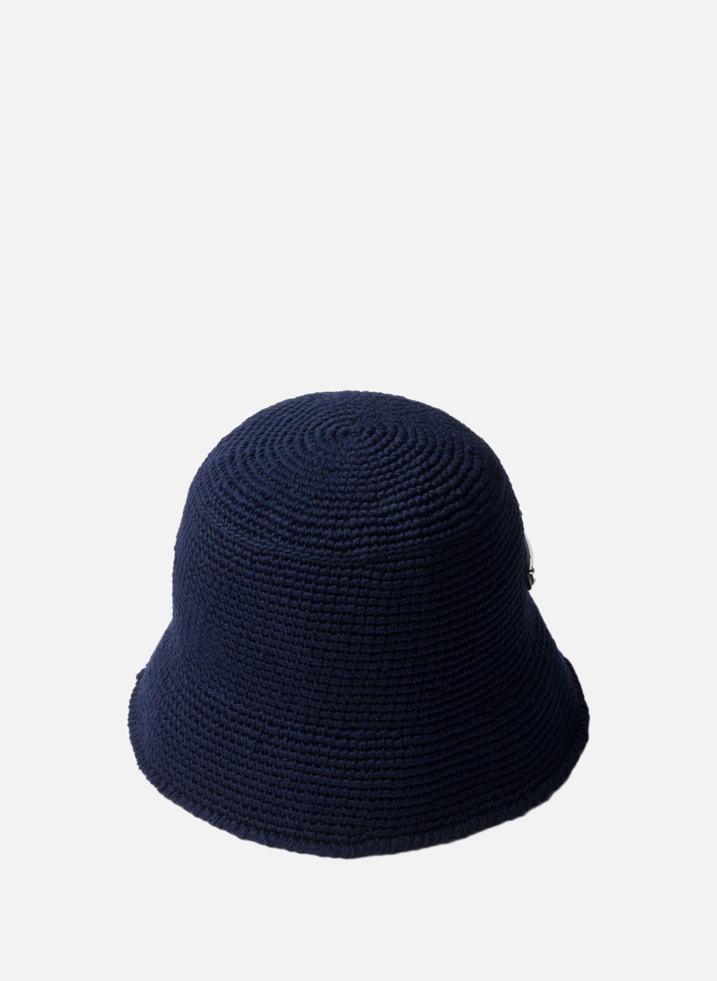 Chapeau bob en crochet PRADA Bleu