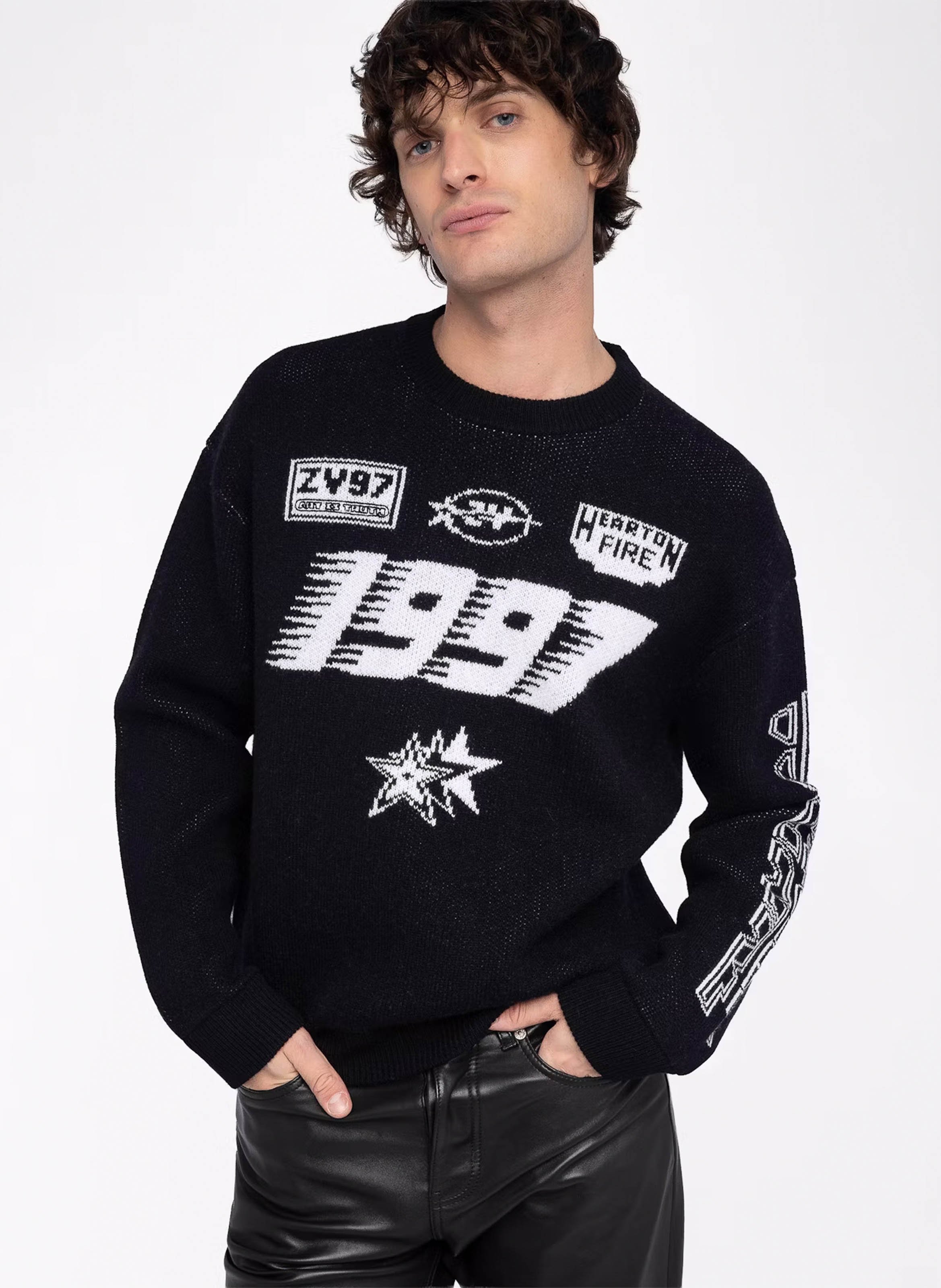Pull droit col rond en laine et cachemire marko ZADIG&VOLTAIRE Noir