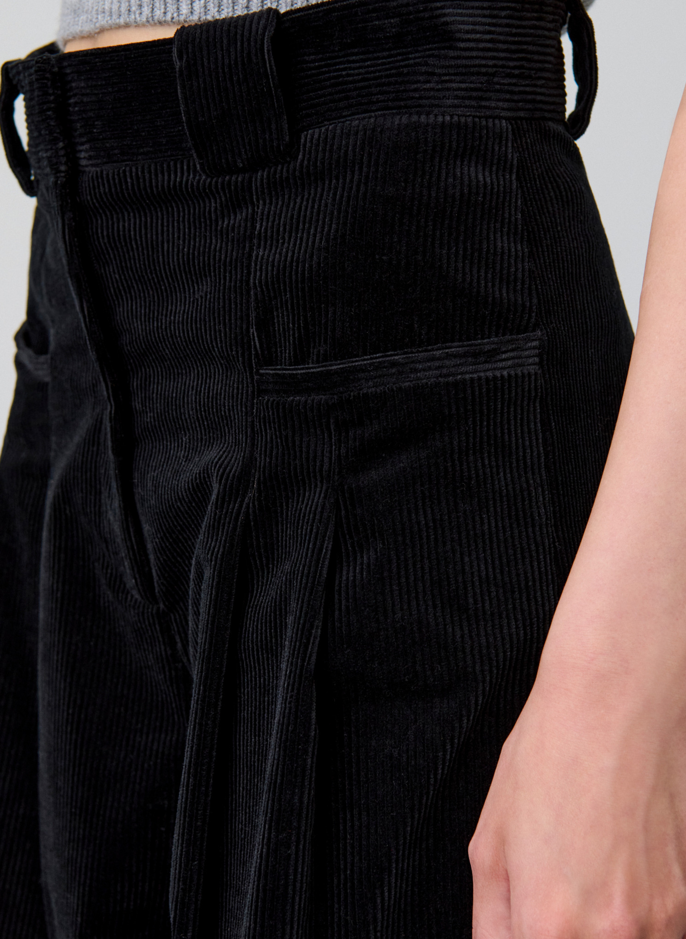 Pantalon large en coton mélangé peter Noir