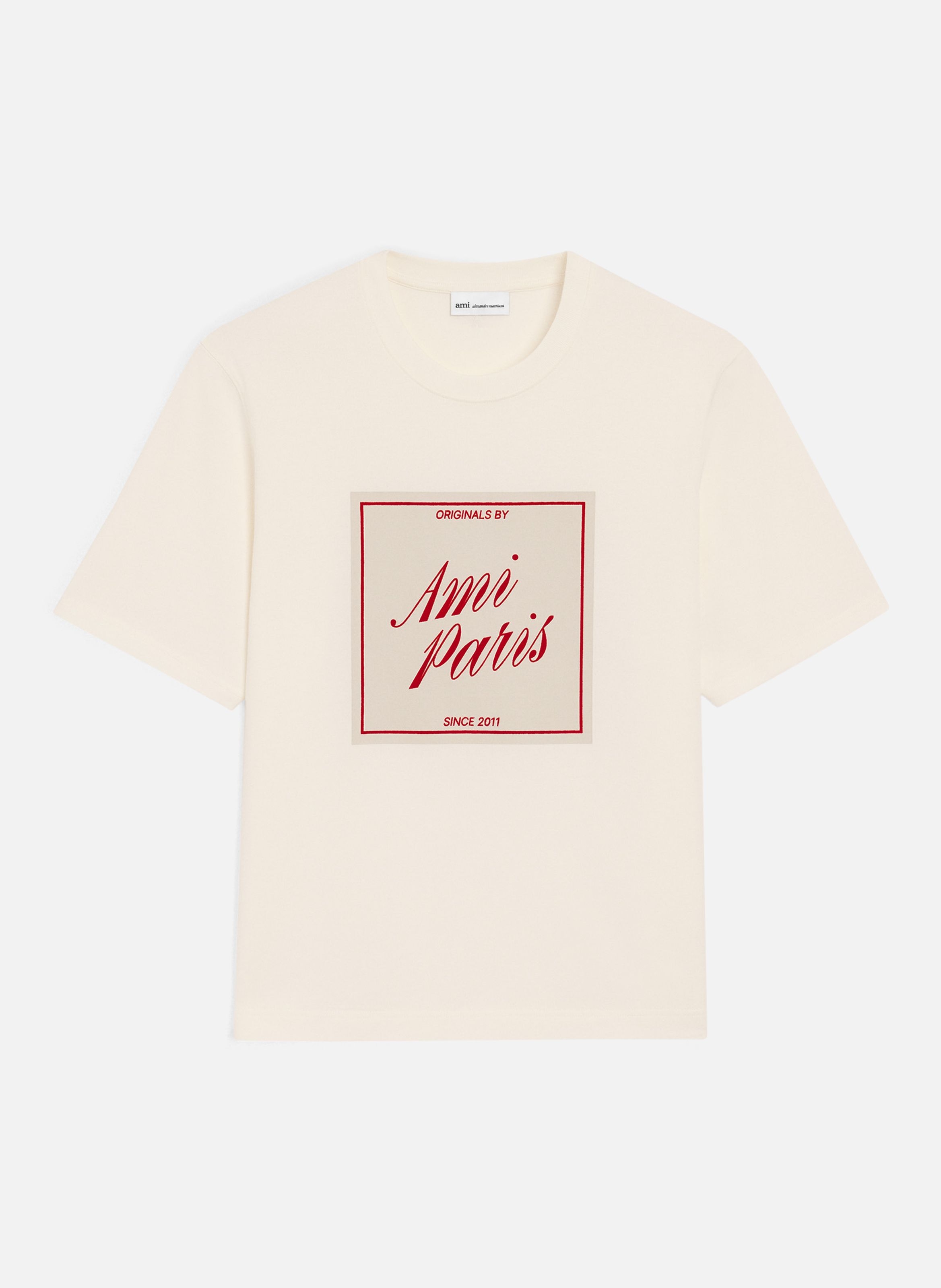 T-shirt imprimé ami paris héritage unisexe en coton AMI PARIS Blanc