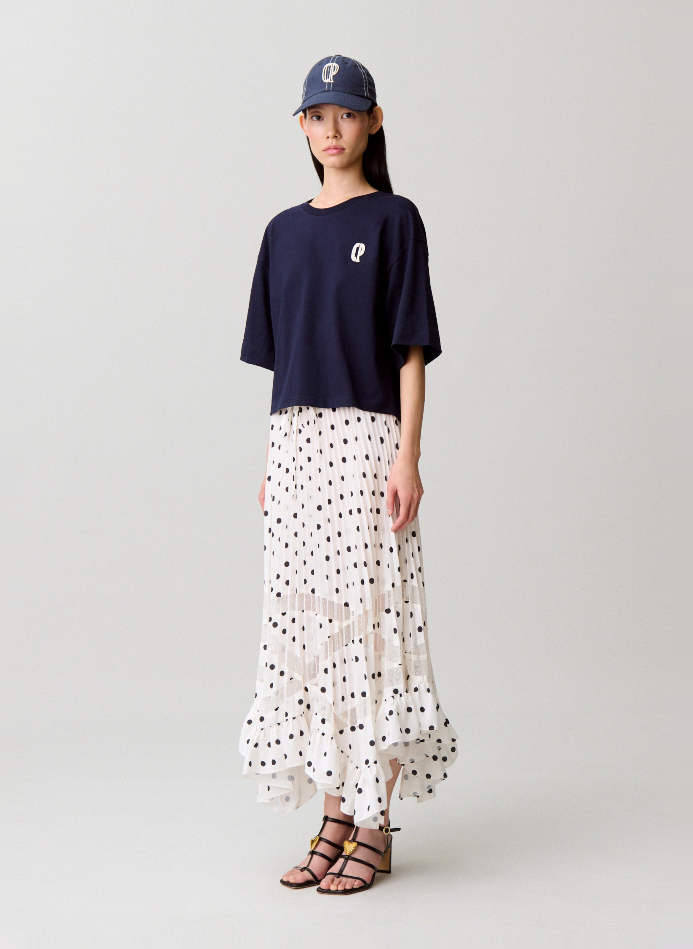 Jupe longue asymétrique à pois CLAUDIE PIERLOT Multicolore