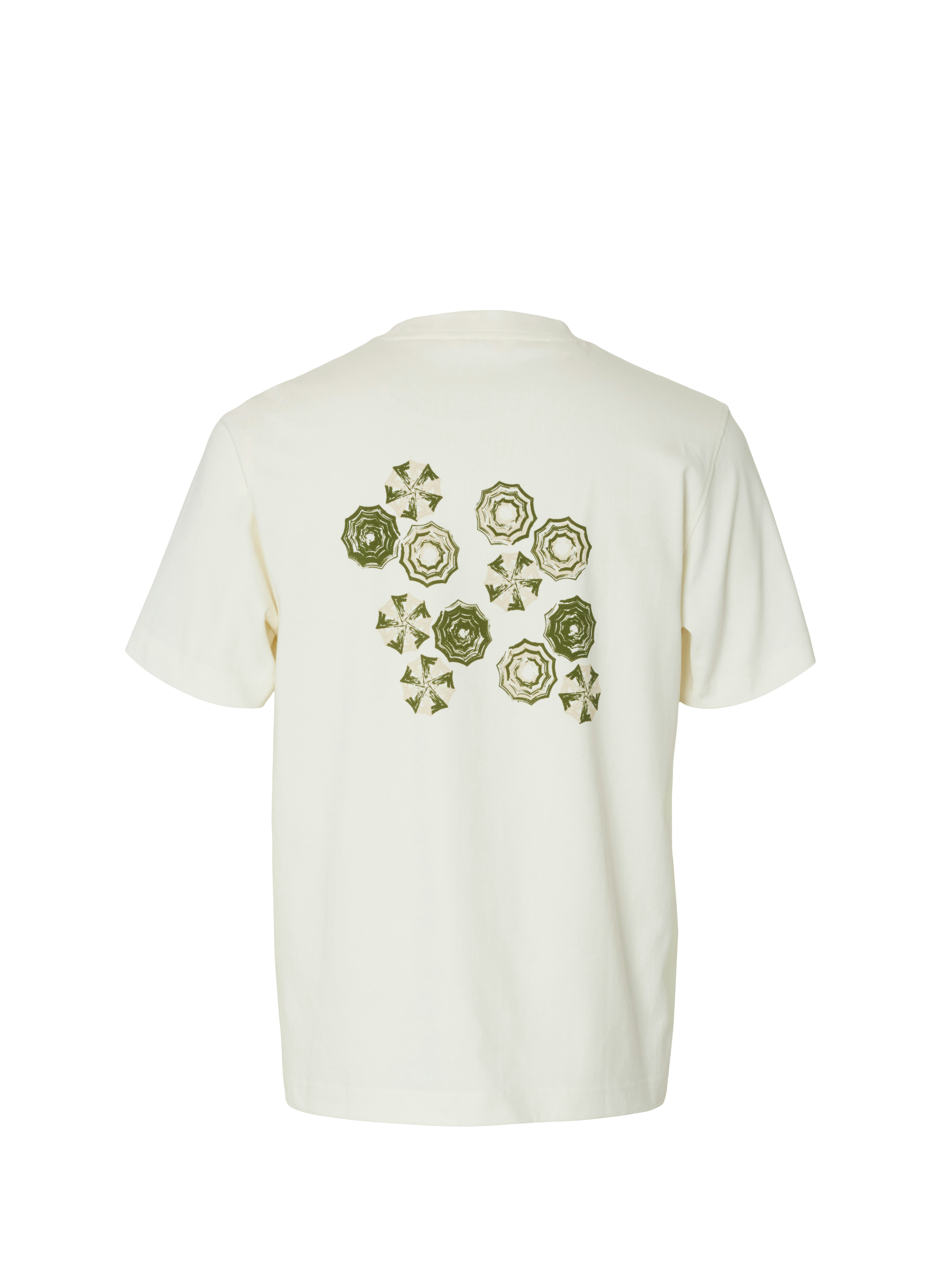 Cotton round-neck T-shirt SELECTED Beige