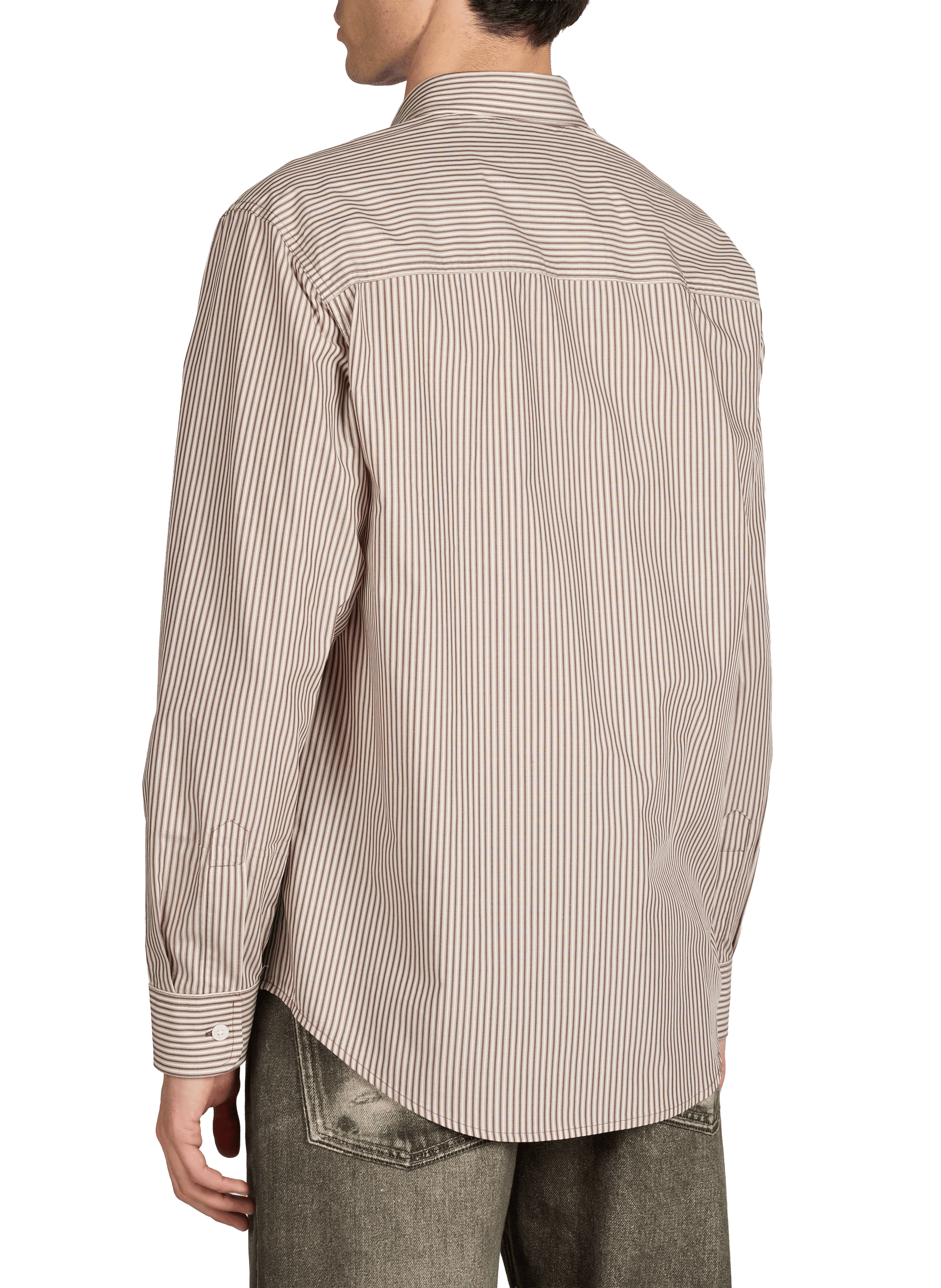 Striped cotton Quinsy straight shirt NN.07 Brown