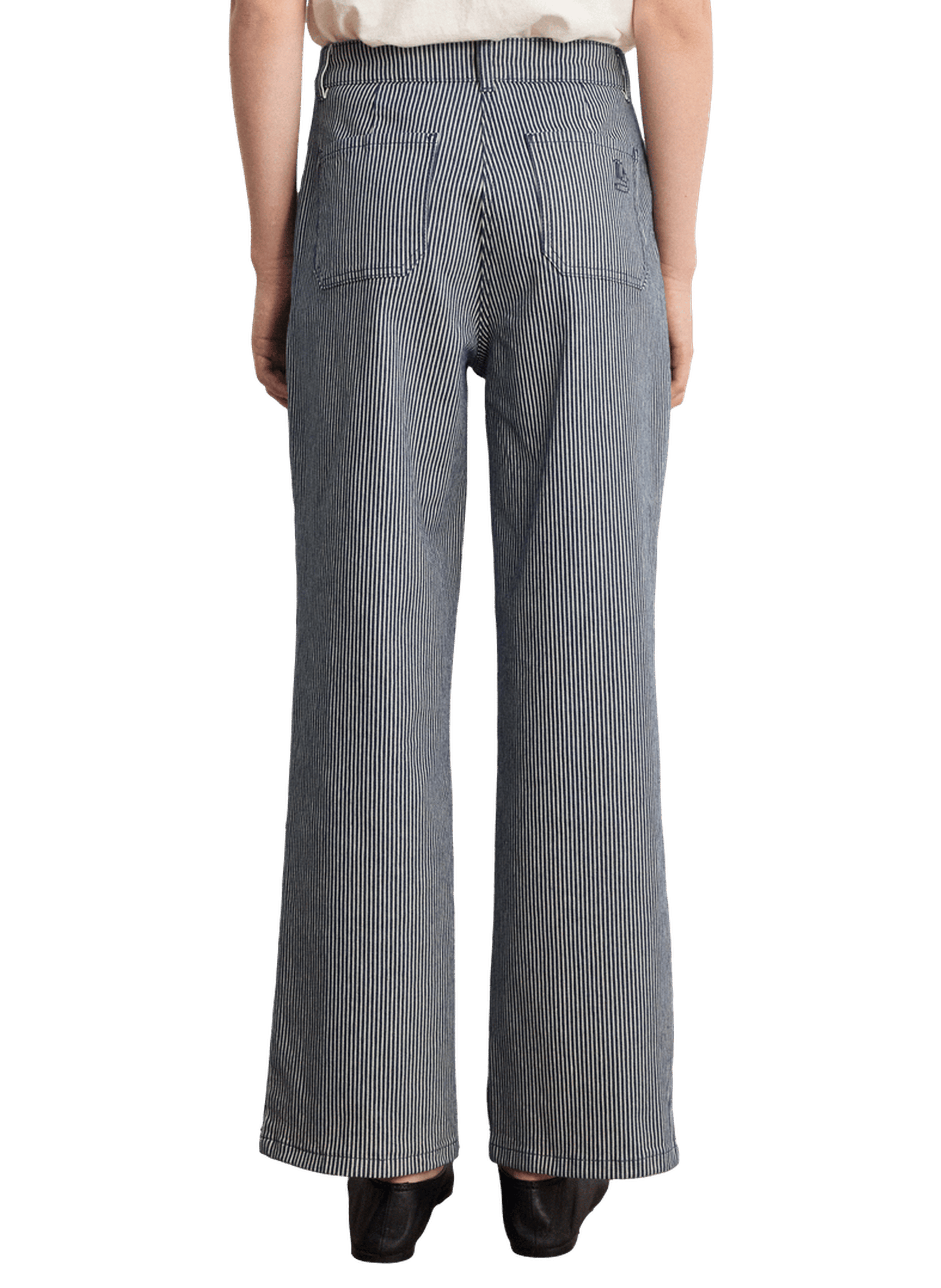 Jean droit en denim à rayures - berta PABLO Bleu