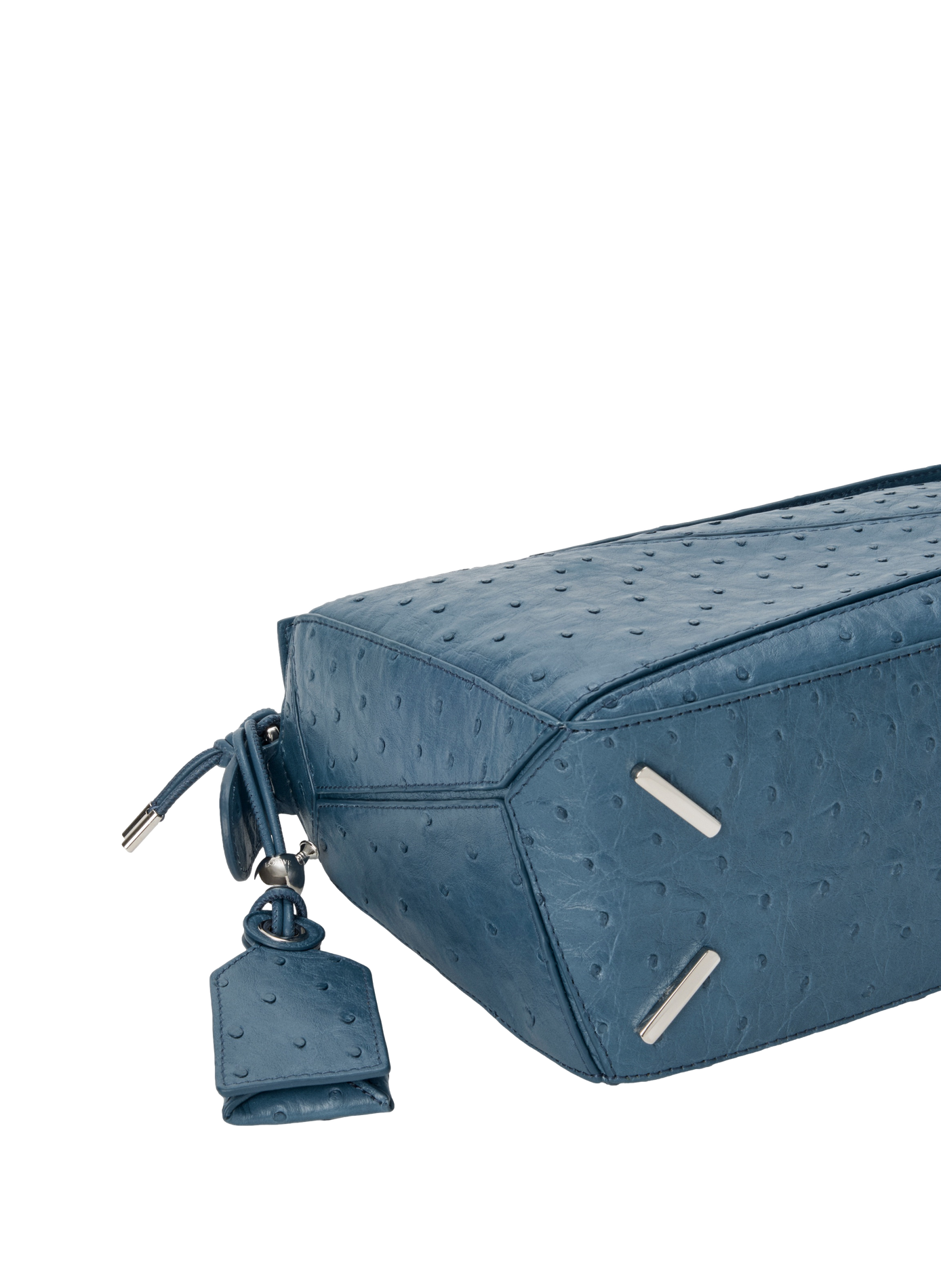 Small Featherlight Puzzle bag in ostrich leather LOEWE Blue