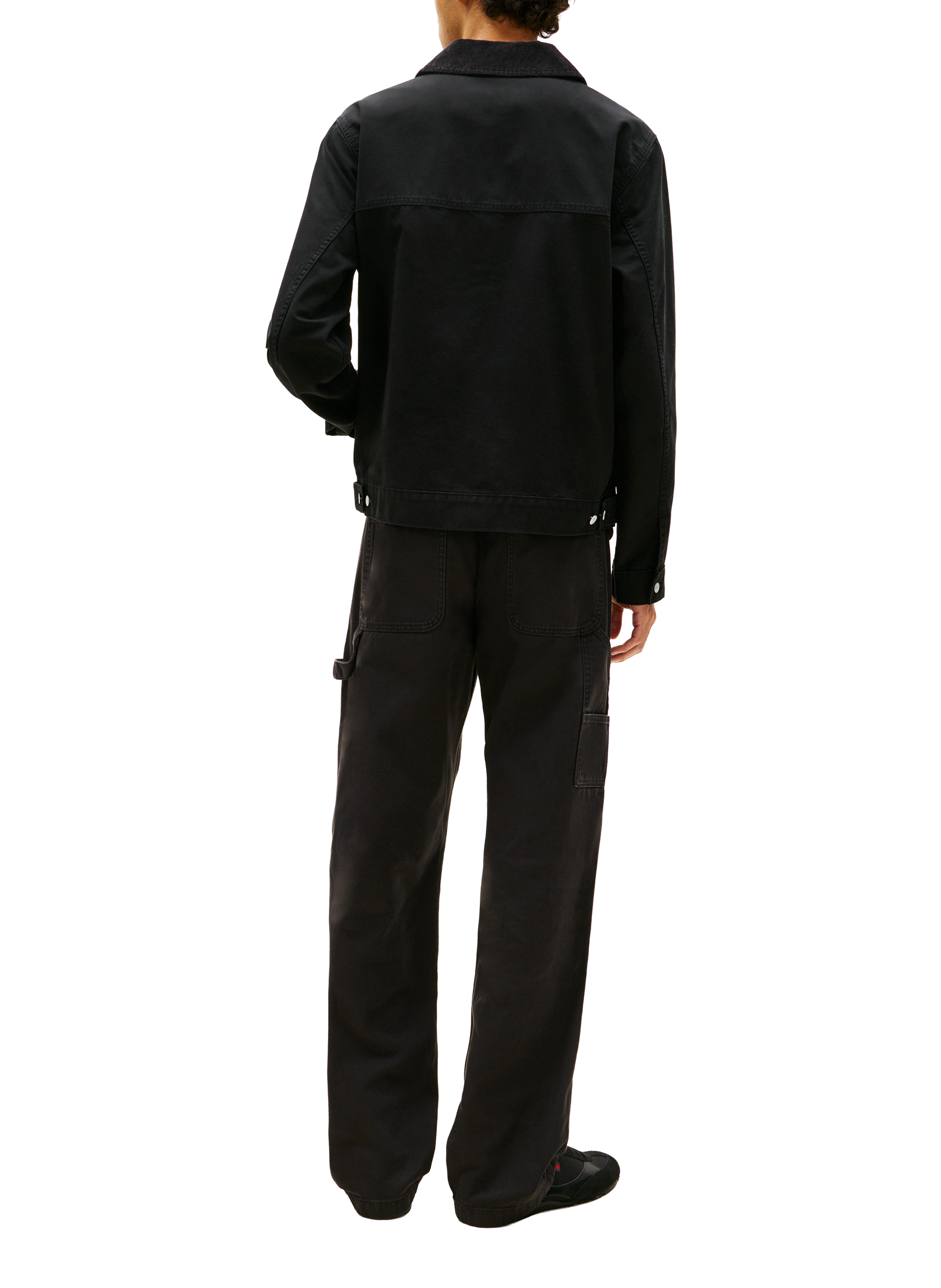 Straight jacket with contrast collar in organic cotton TOMMY HILFIGER Black