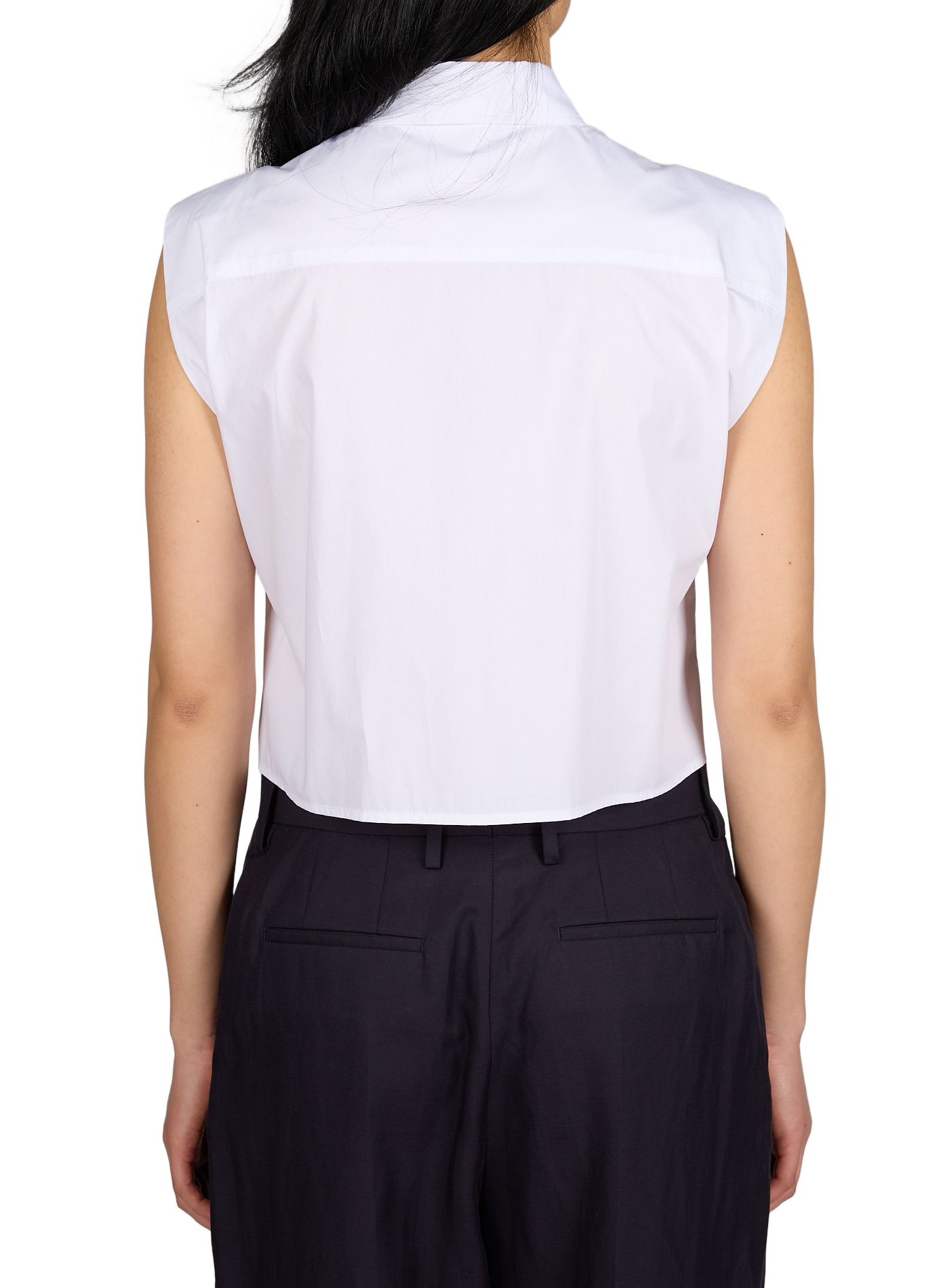 Top Lucky sans manches en coton TELA Blanc