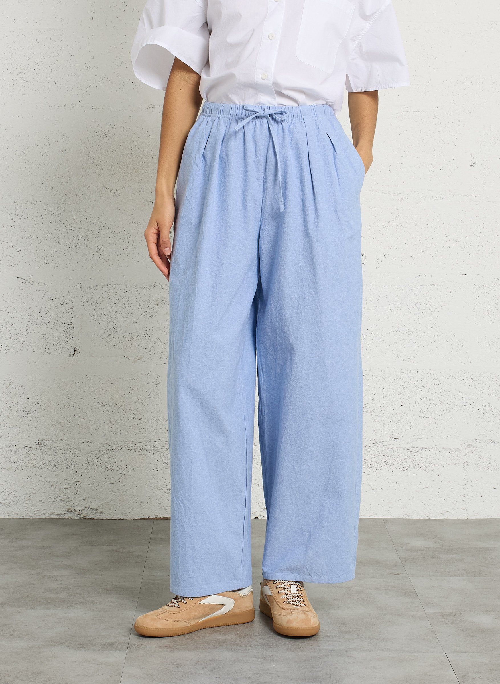 Pantalon large en coton feoly AMERICAN VINTAGE Bleu