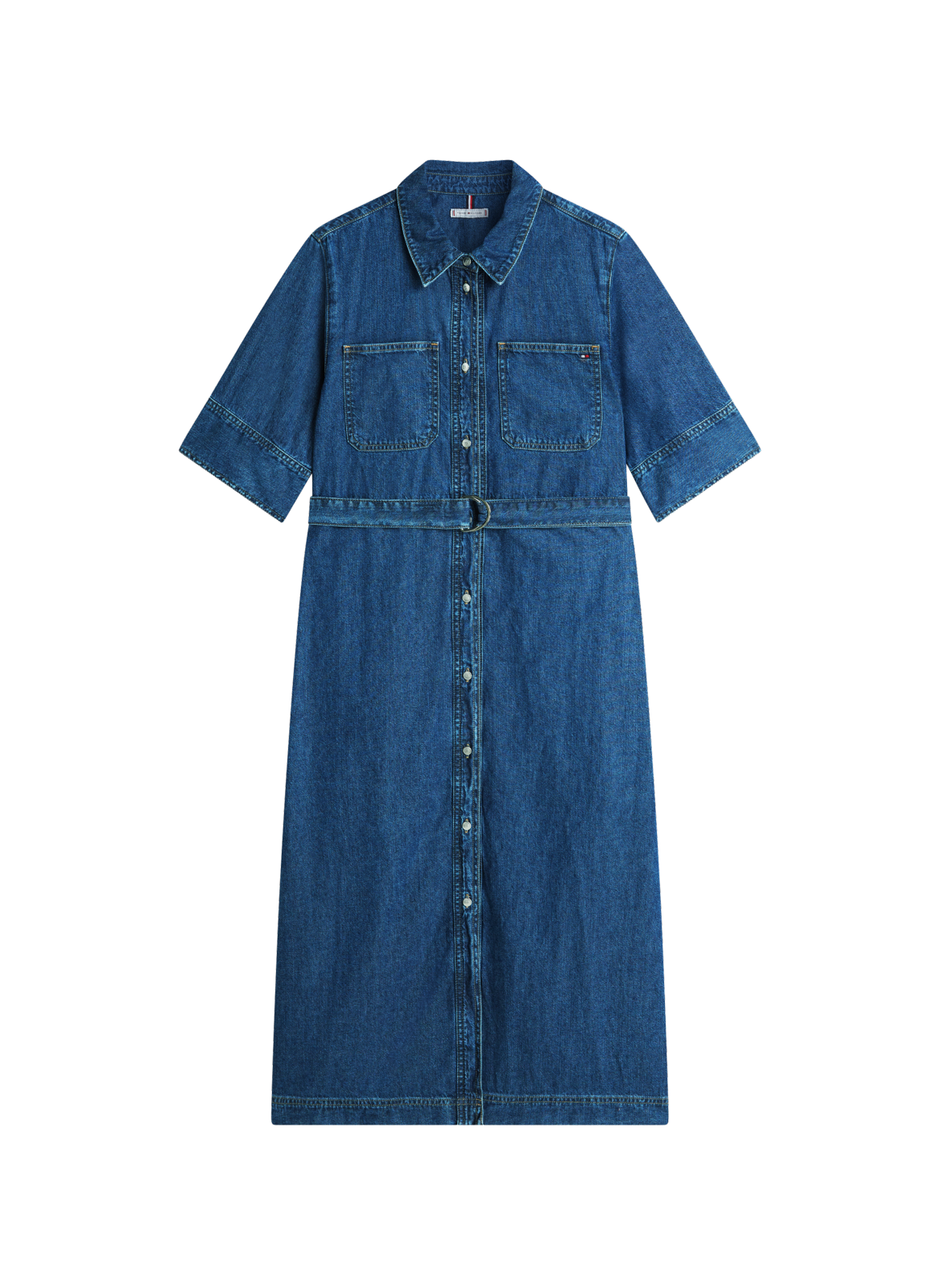 Midi-Jeanskleid aus Baumwolle TOMMY HILFIGER Blau