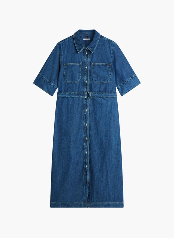 Cotton denim midi dress Blue Tommy hilfiger - Women | Printemps.com Cotton denim midi dress Blue Tommy hilfiger - Women | Printemps.com