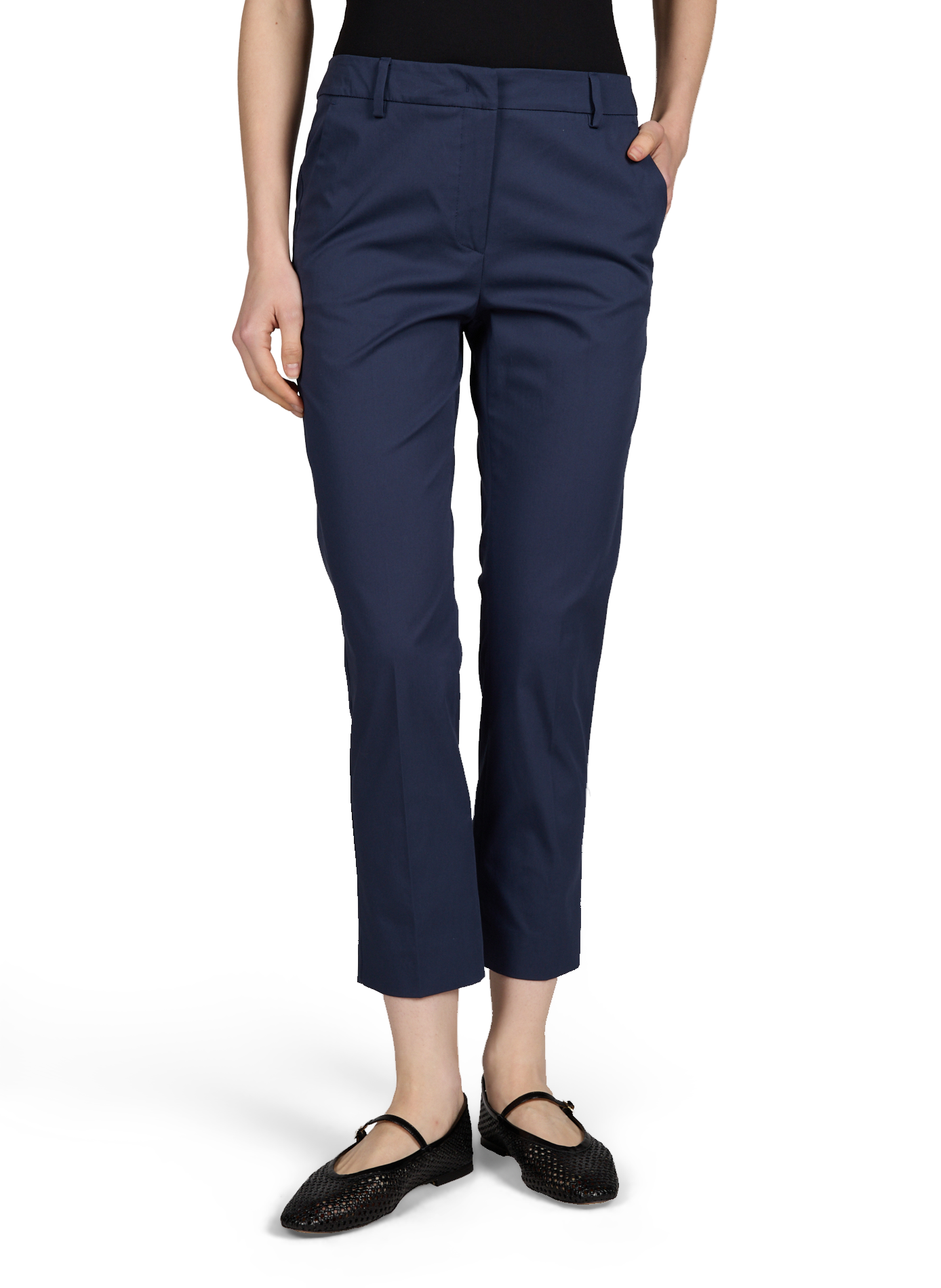 Pantaon slim en coton mélangé MAX MARA WEEK END Bleu