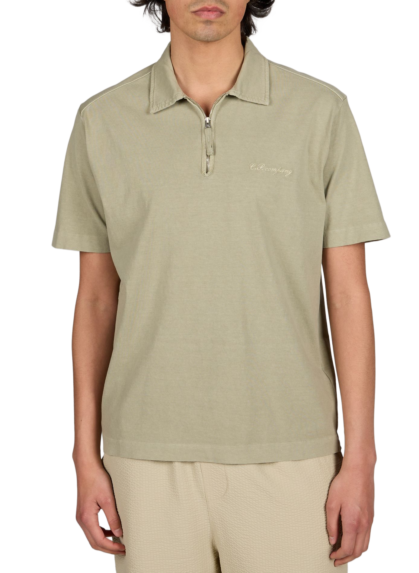 Straight cotton polo shirt CP COMPANY Green
