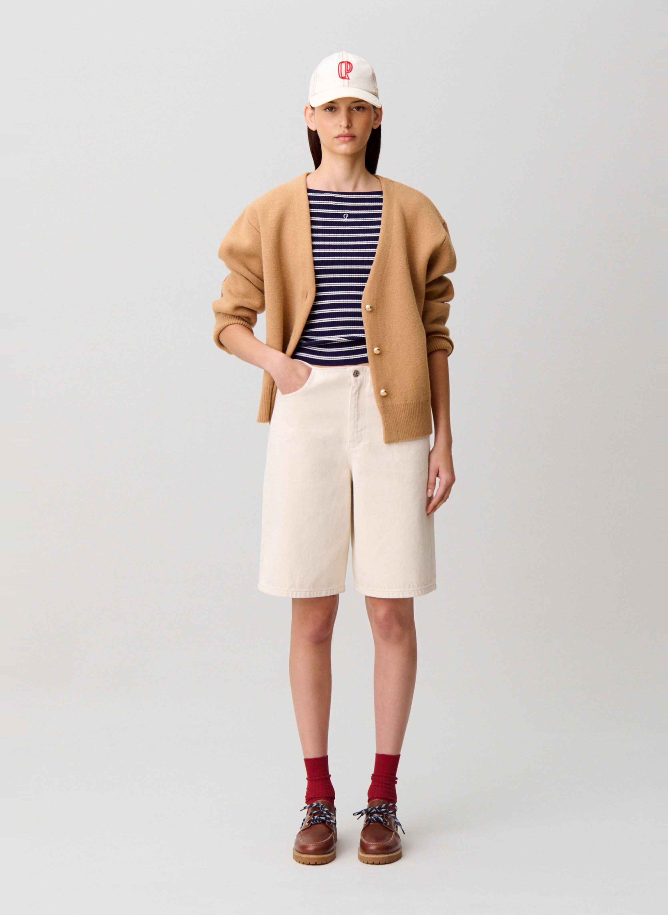 Bermuda droit en coton CLAUDIE PIERLOT Beige