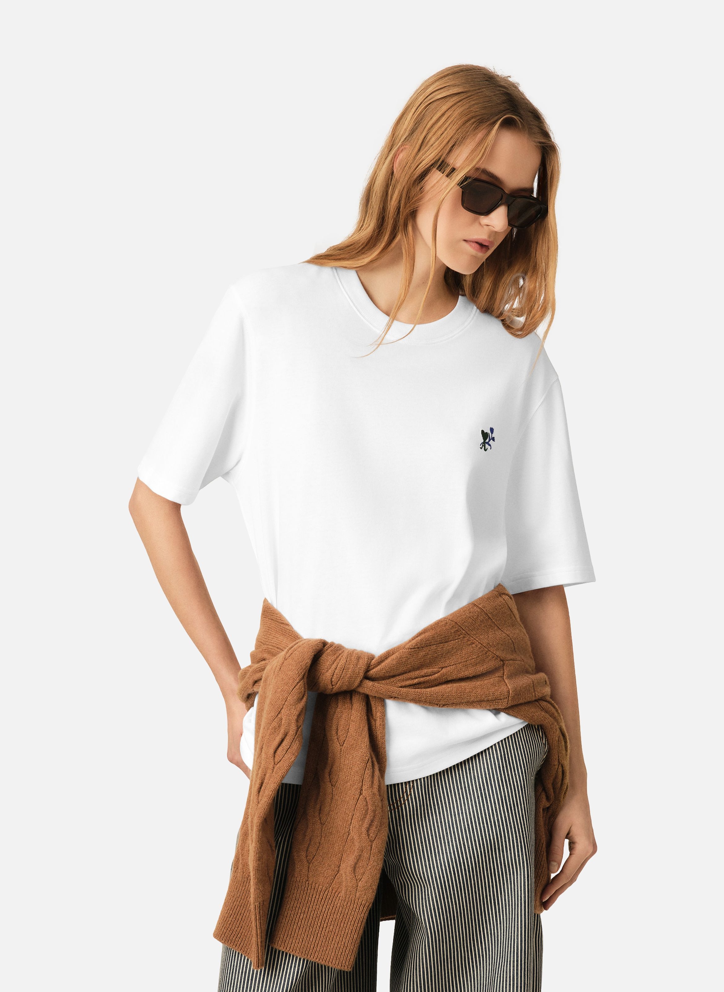 T-shirt ami de coeur tulipe unisexe en coton AMI PARIS Blanc