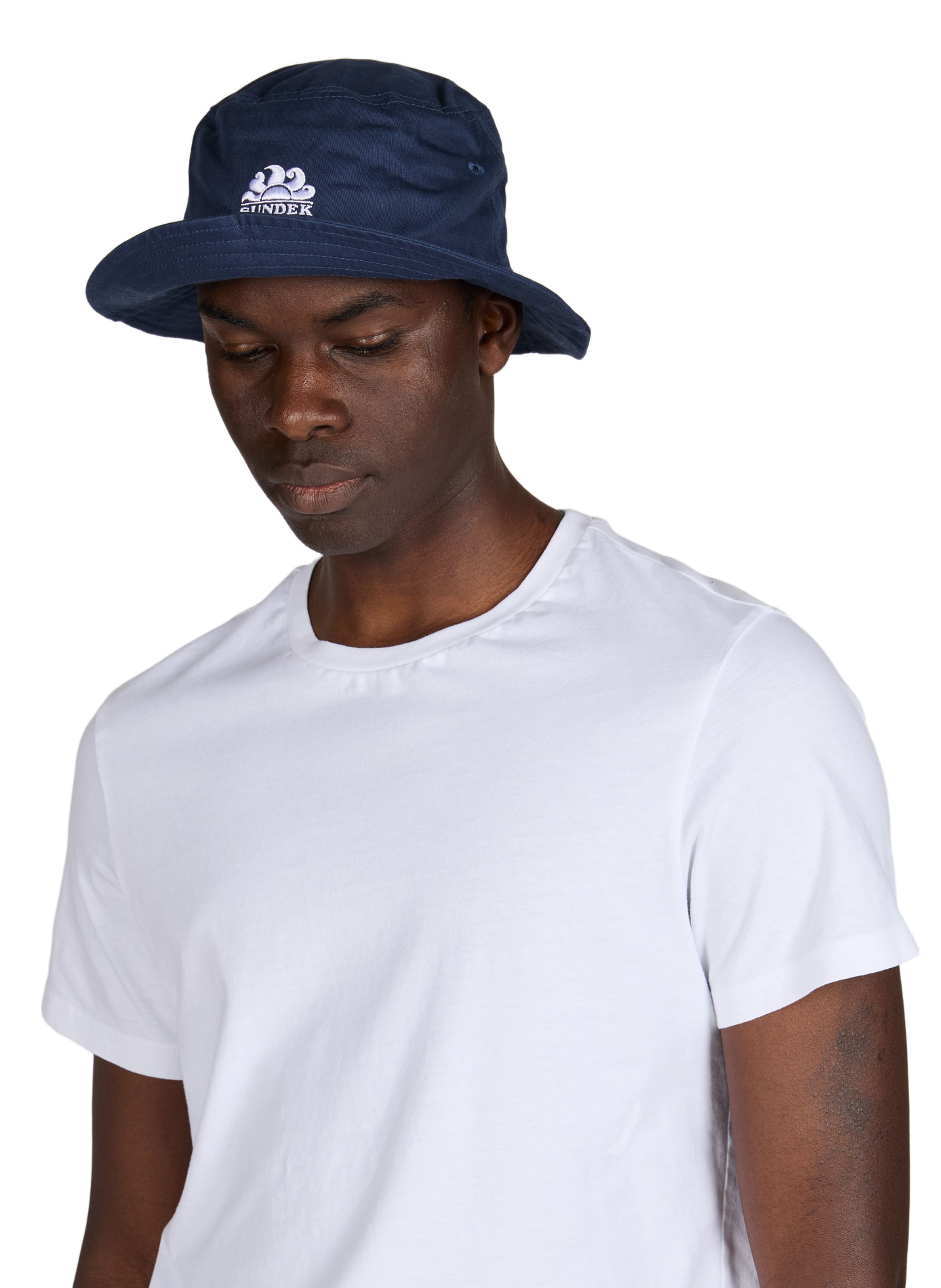 Bob brodé en coton SUNDEK Bleu