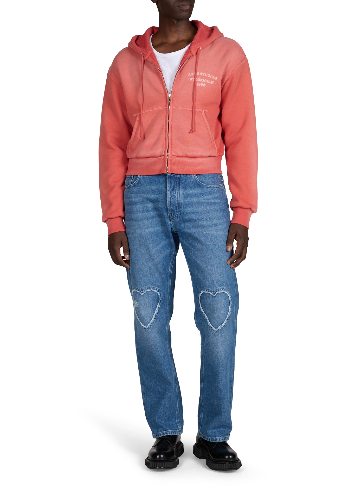 Hooded cotton cardigan ACNE STUDIOS Red