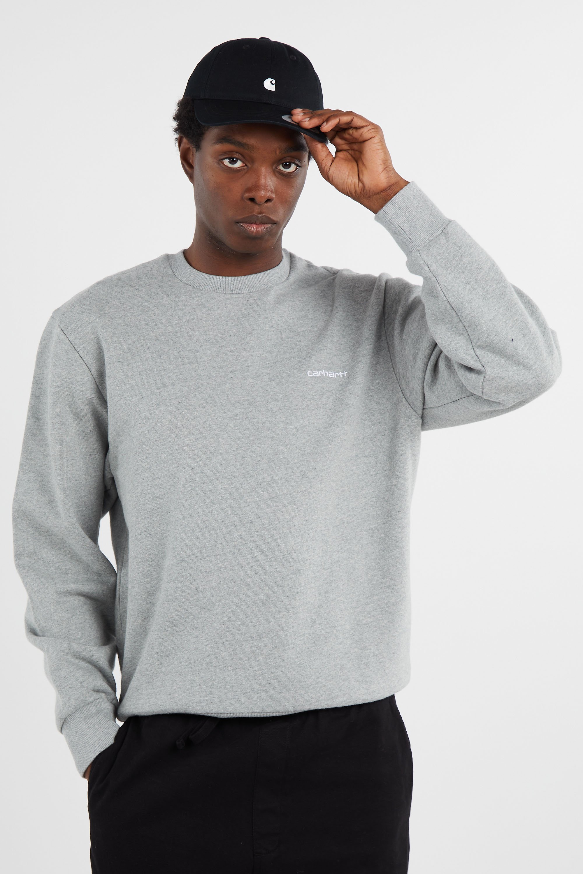 Sweatshirt script embroidery sweat CARHARTT WIP Gris