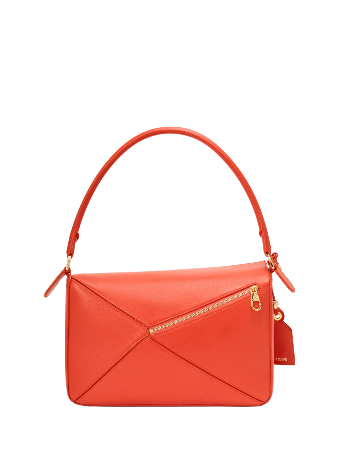 Medium Featherlight Puzzle Bag in Nappa Lambskin Leather LOEWE Orange