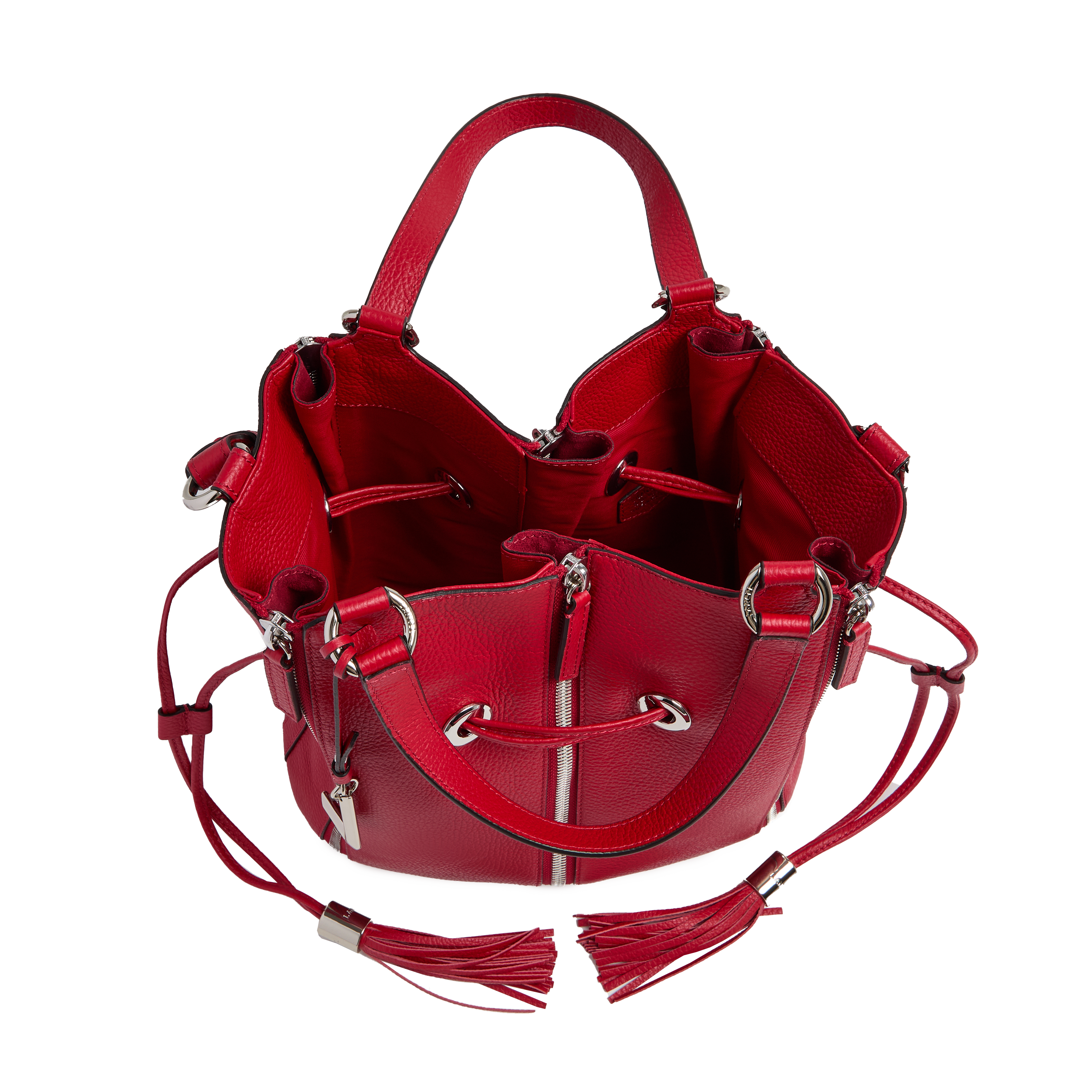 Handtas eerste flirt capsule 150 jaar in kalfsleer LANCEL Rood